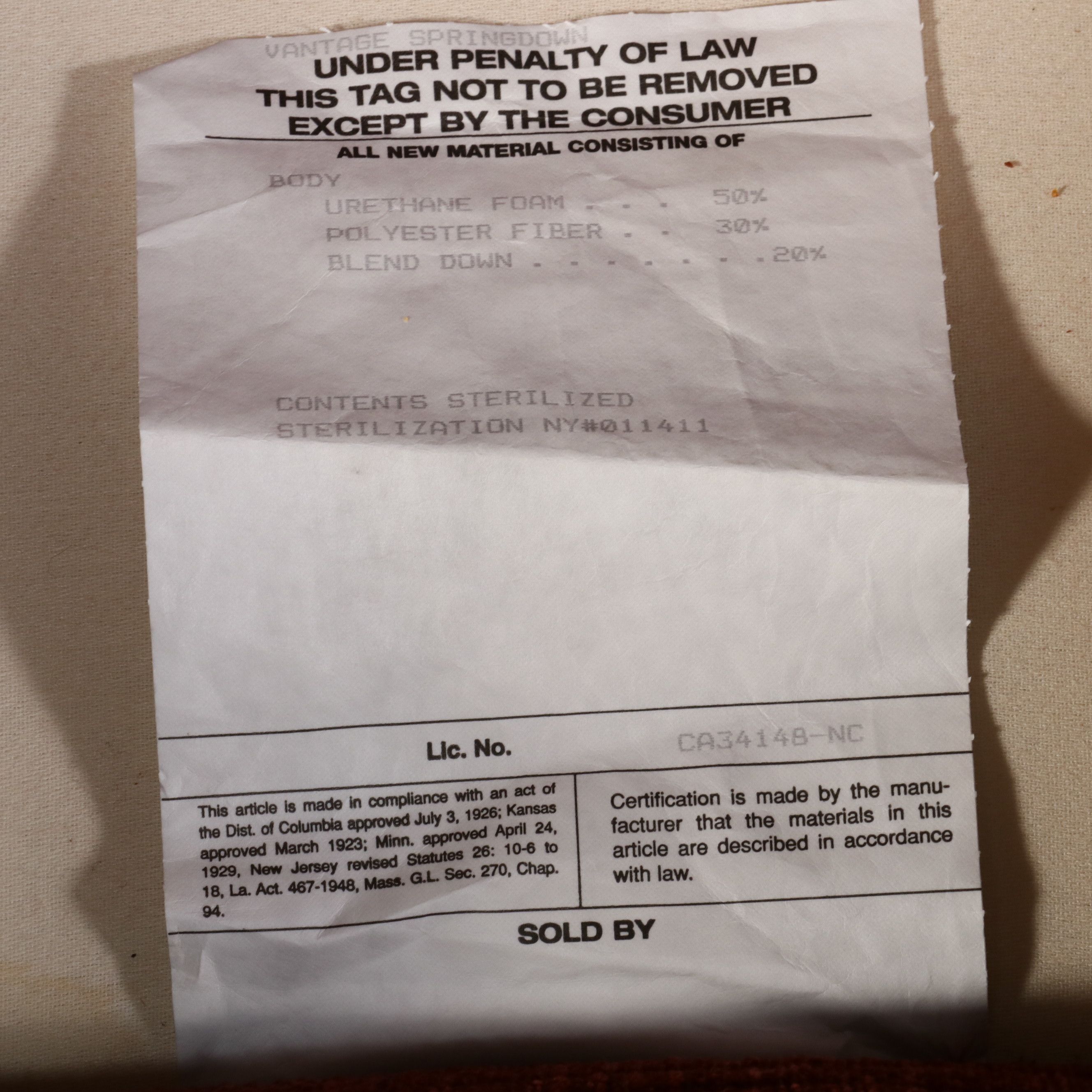 EJ Victor English Style Chenille Sofa, 21st Century