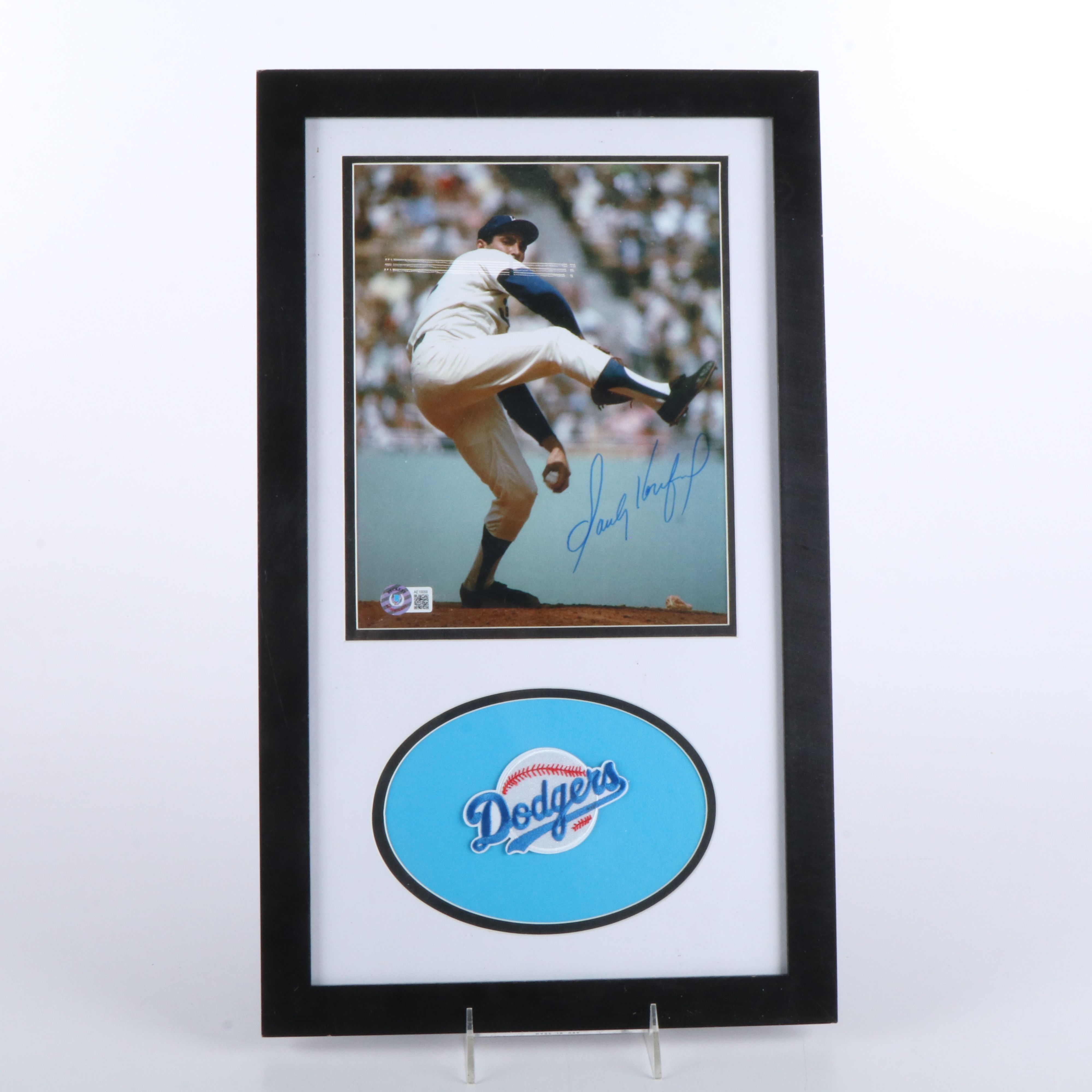 Sandy Koufax Signed Los Angeles Dodgers Print with Display, Beckett