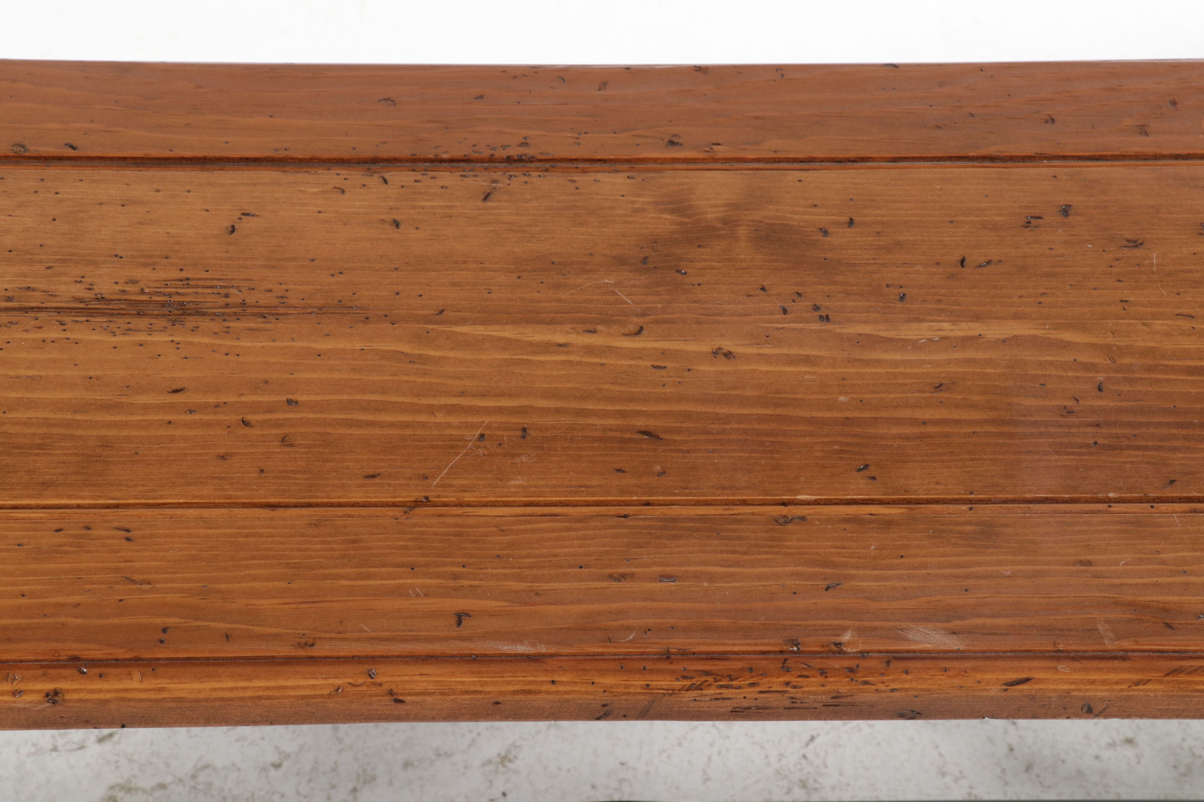 DeLuco Tuscan Style Wood and Wrought Iron Console Table, 21st Century