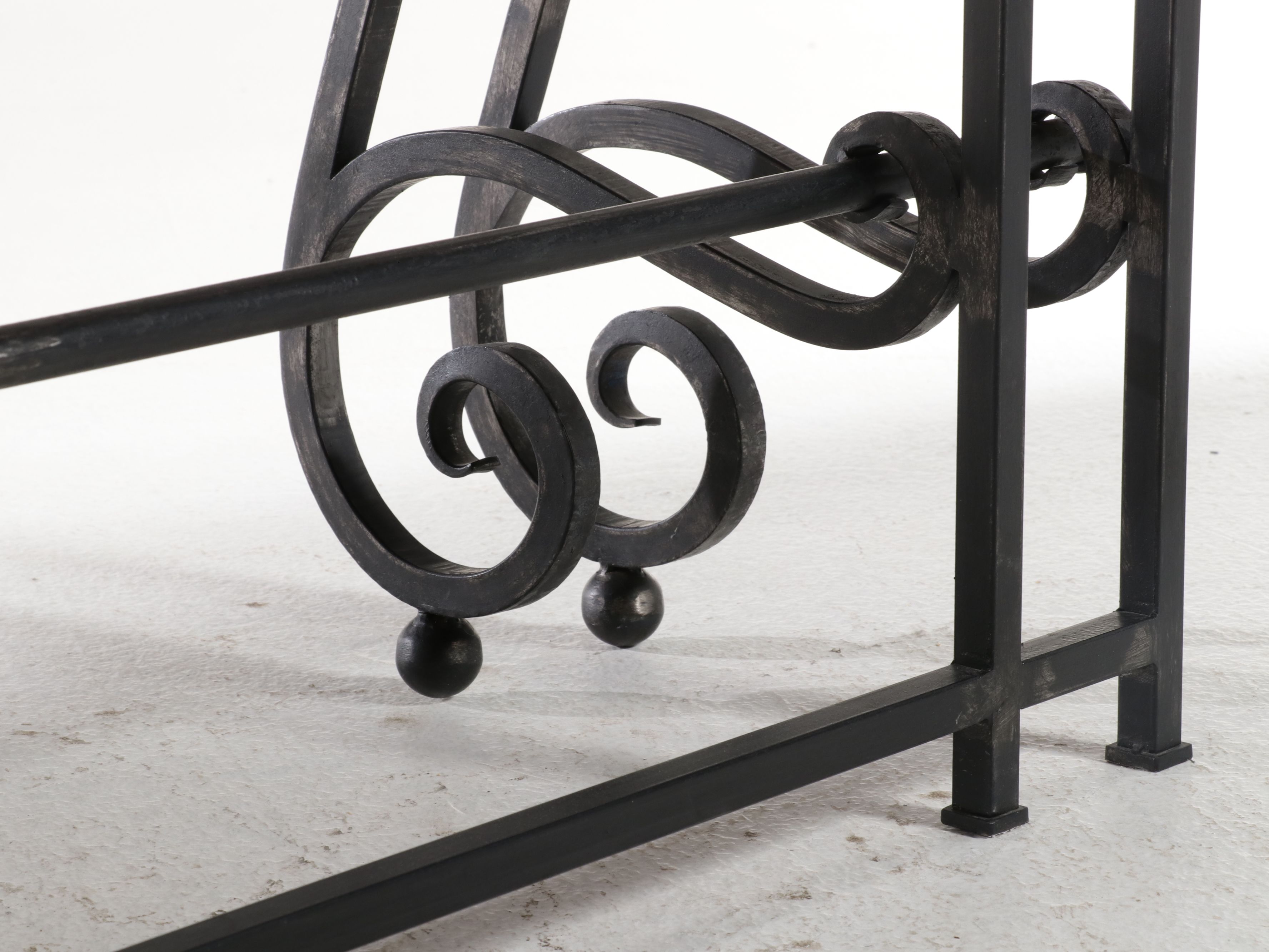 DeLuco Tuscan Style Wood and Wrought Iron Console Table, 21st Century