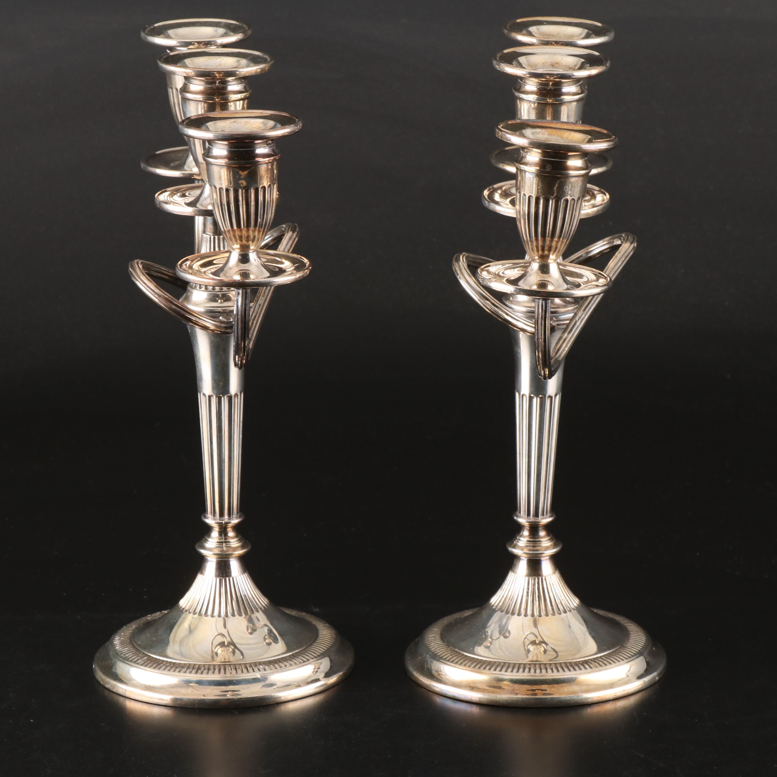 Pair of S. Kirk & Son Weighted Sterling Candelabra with Other Candle Holders