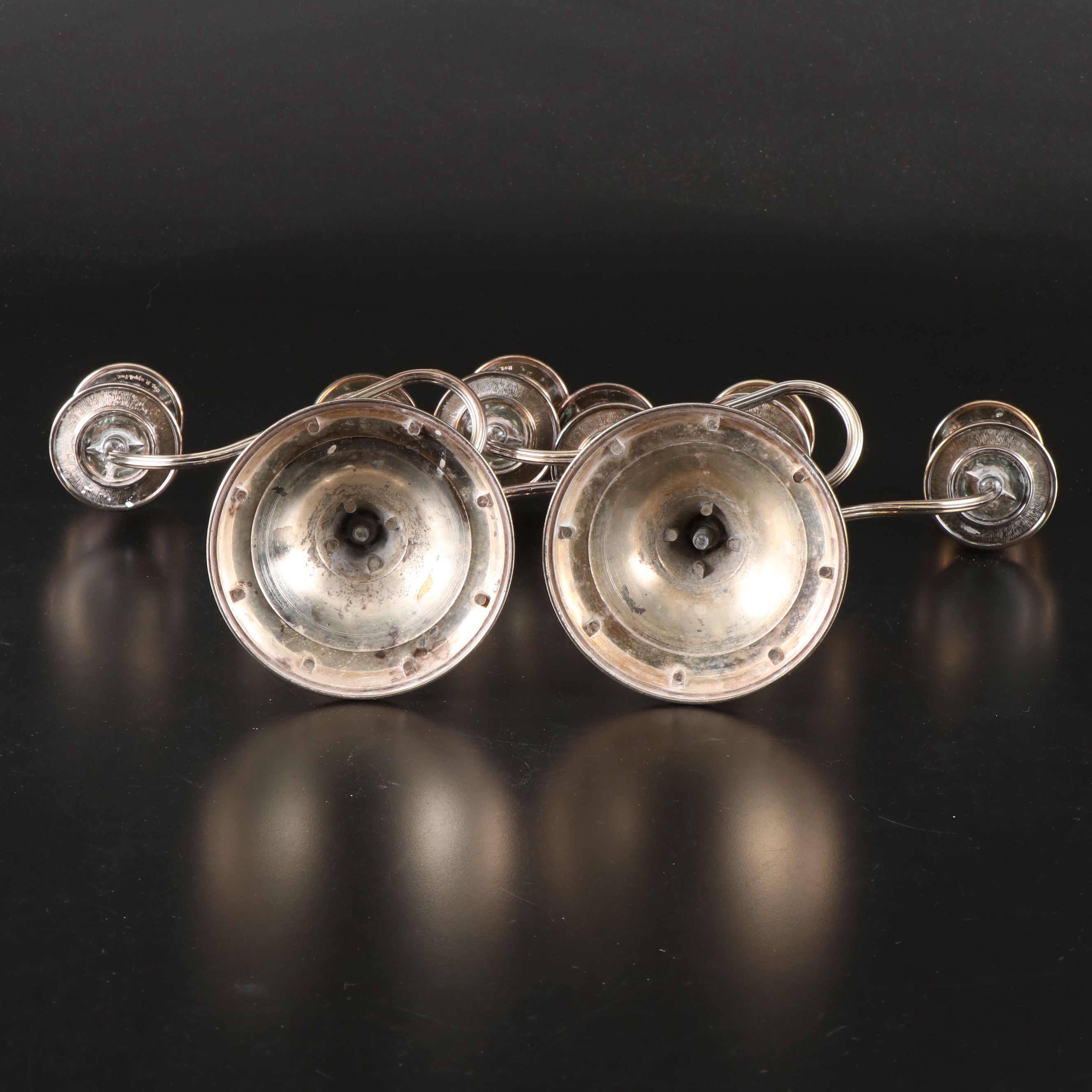 Pair of S. Kirk & Son Weighted Sterling Candelabra with Other Candle Holders