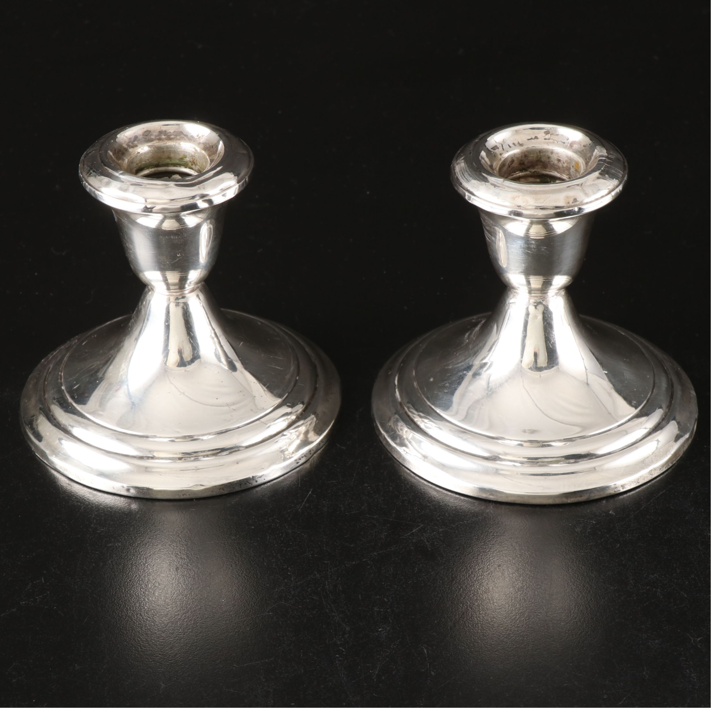 Pair of S. Kirk & Son Weighted Sterling Candelabra with Other Candle Holders