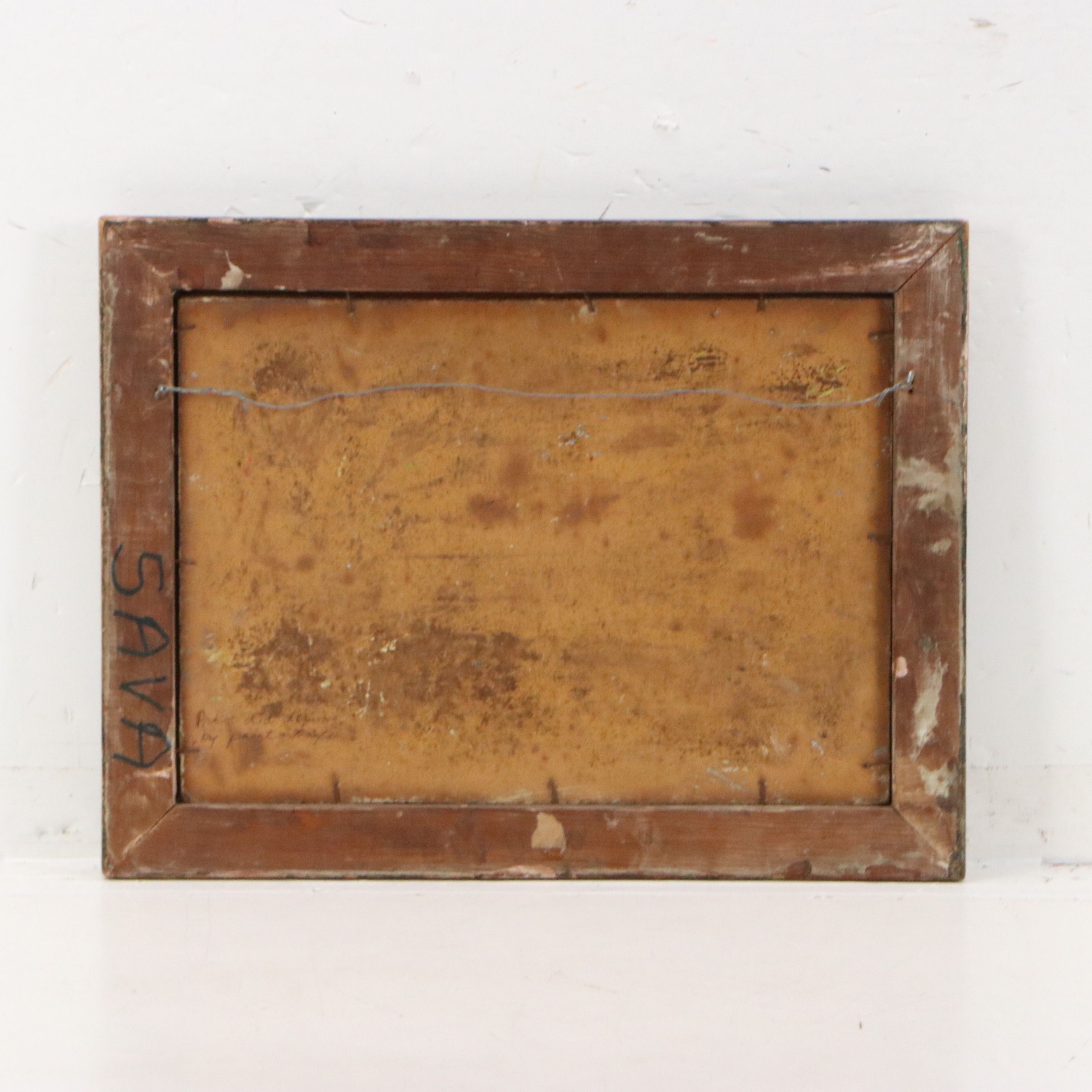 Impressionistic Oil Painting of Suburban Meadow with Figure, 20th Century