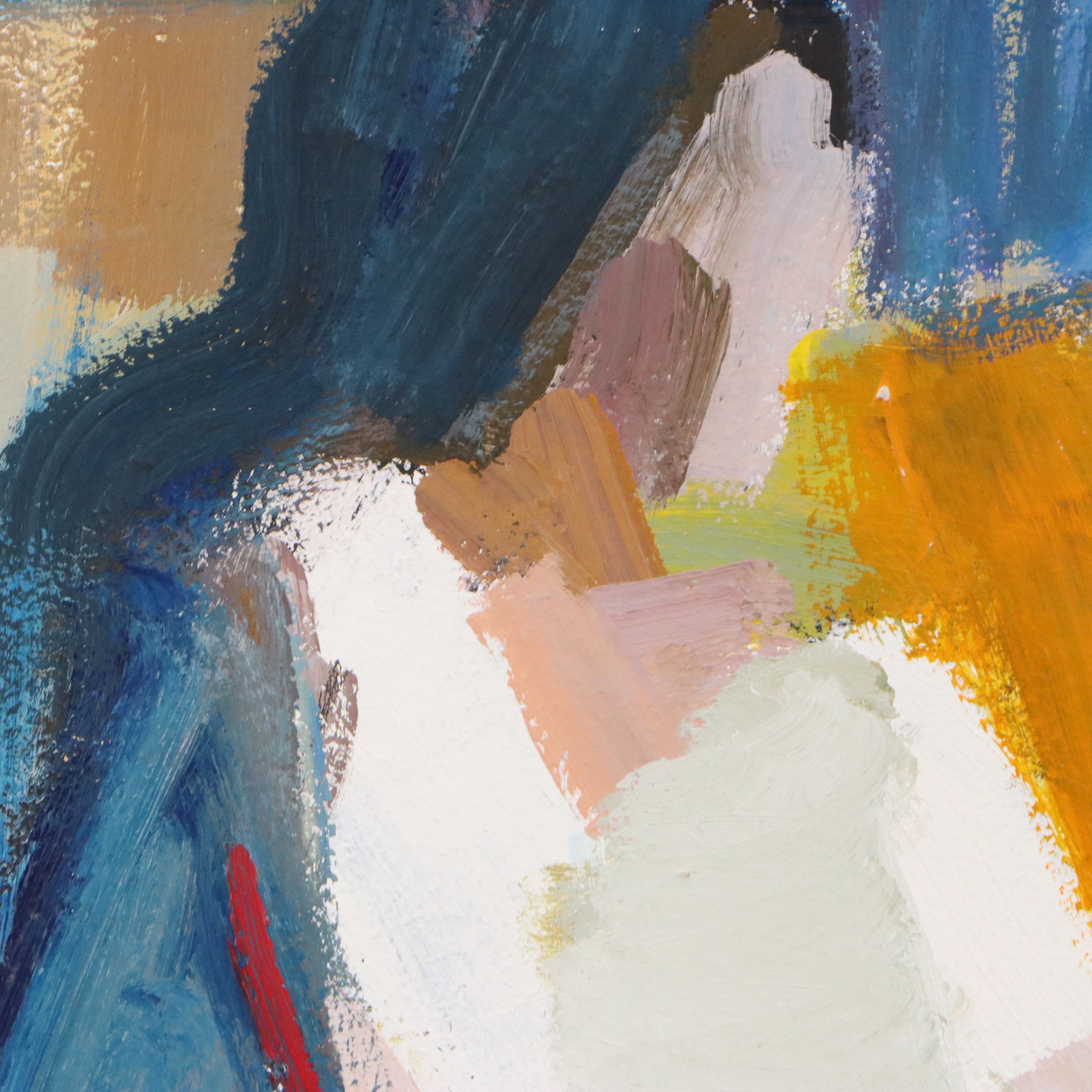 Harry Reisiger Acrylic Painting "Girl Sitting on a Cushion," Late 20th Century