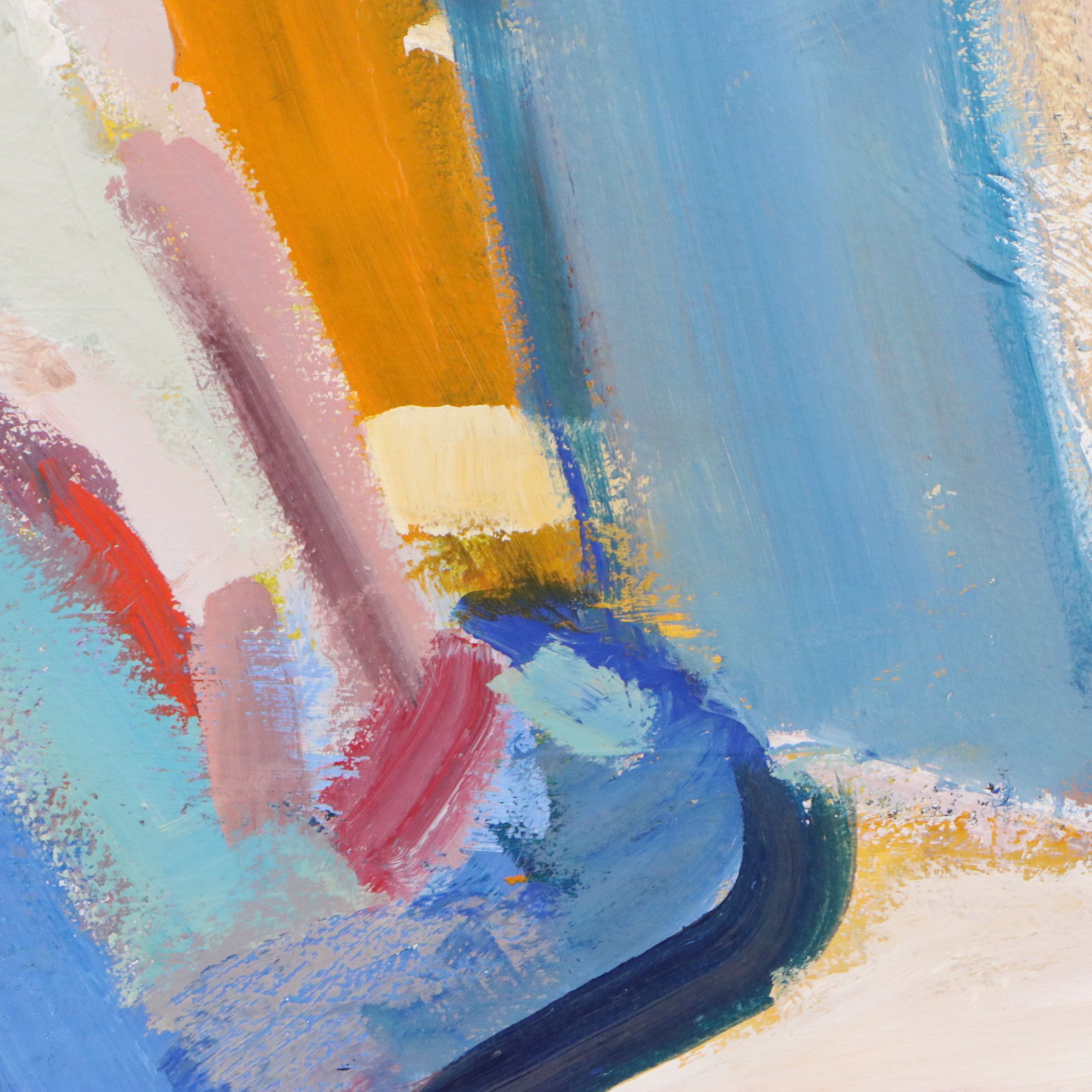 Harry Reisiger Acrylic Painting "Girl Sitting on a Cushion," Late 20th Century