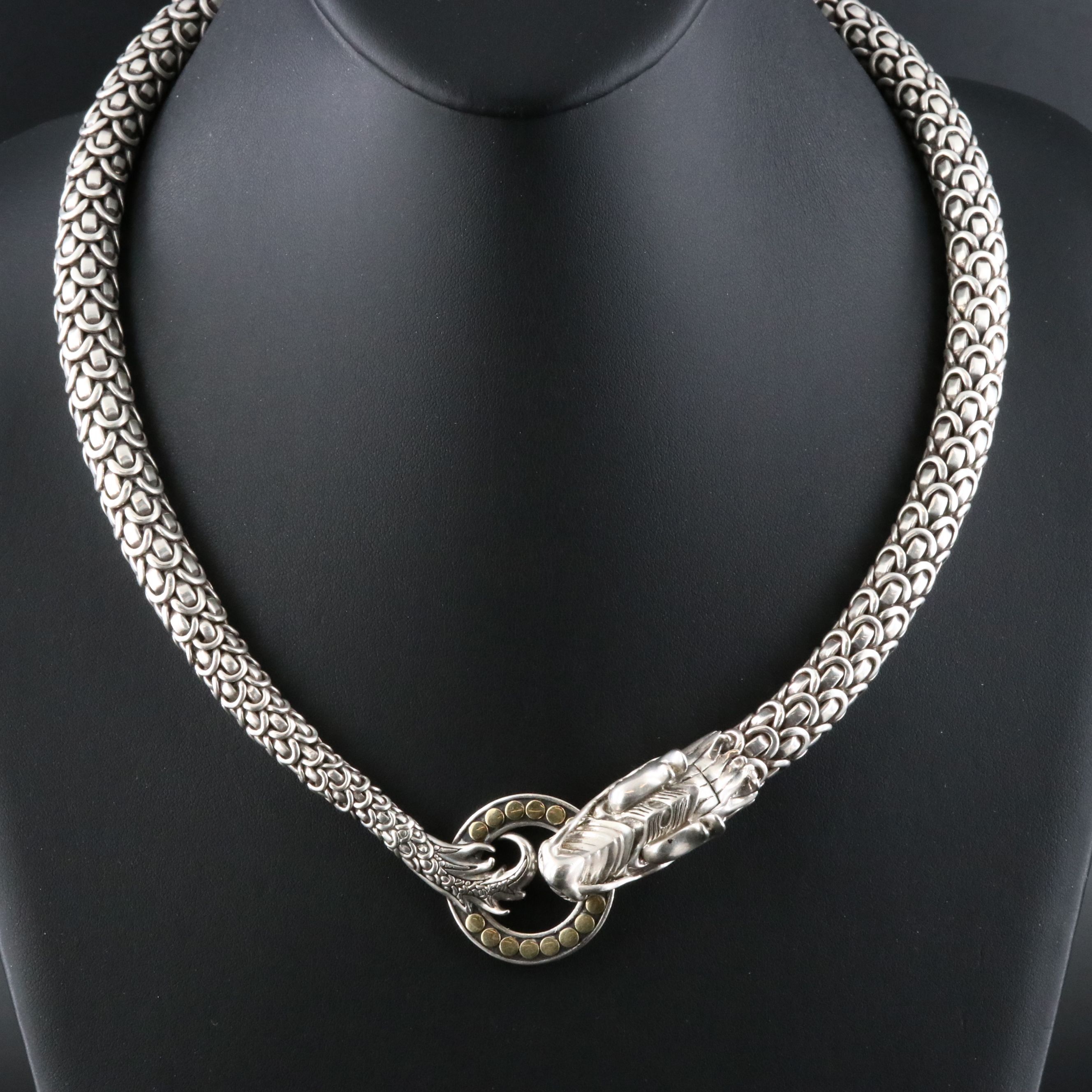 John Hardy Legends Naga Sterling and 18K Bonded Necklace
