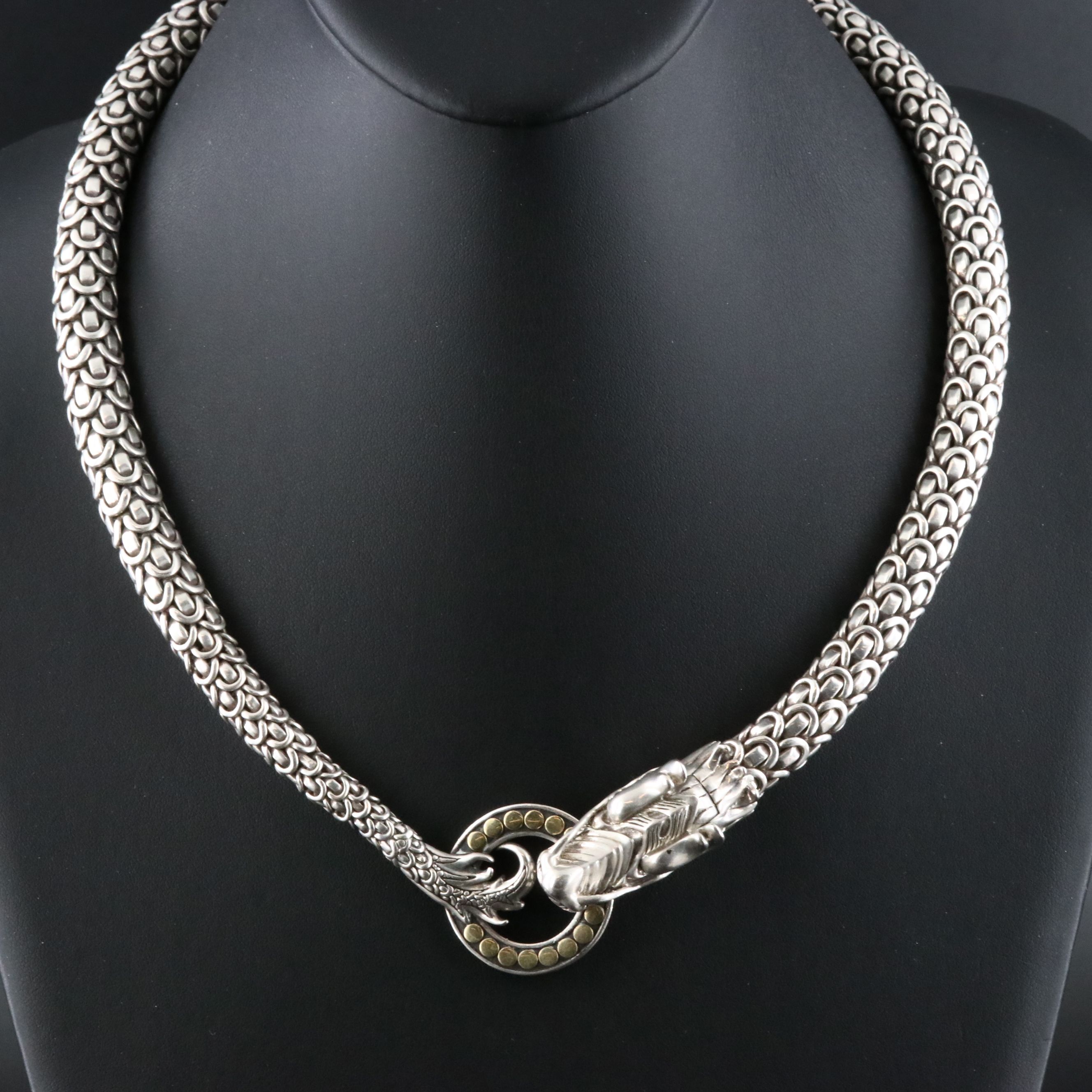 John Hardy Legends Naga Sterling and 18K Bonded Necklace
