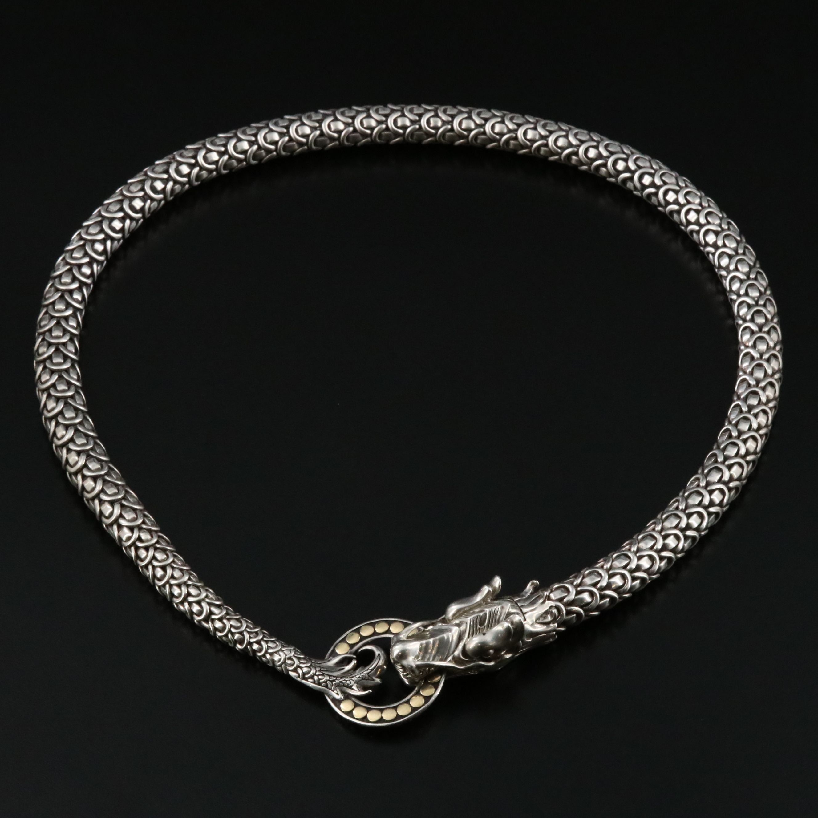 John Hardy Legends Naga Sterling and 18K Bonded Necklace