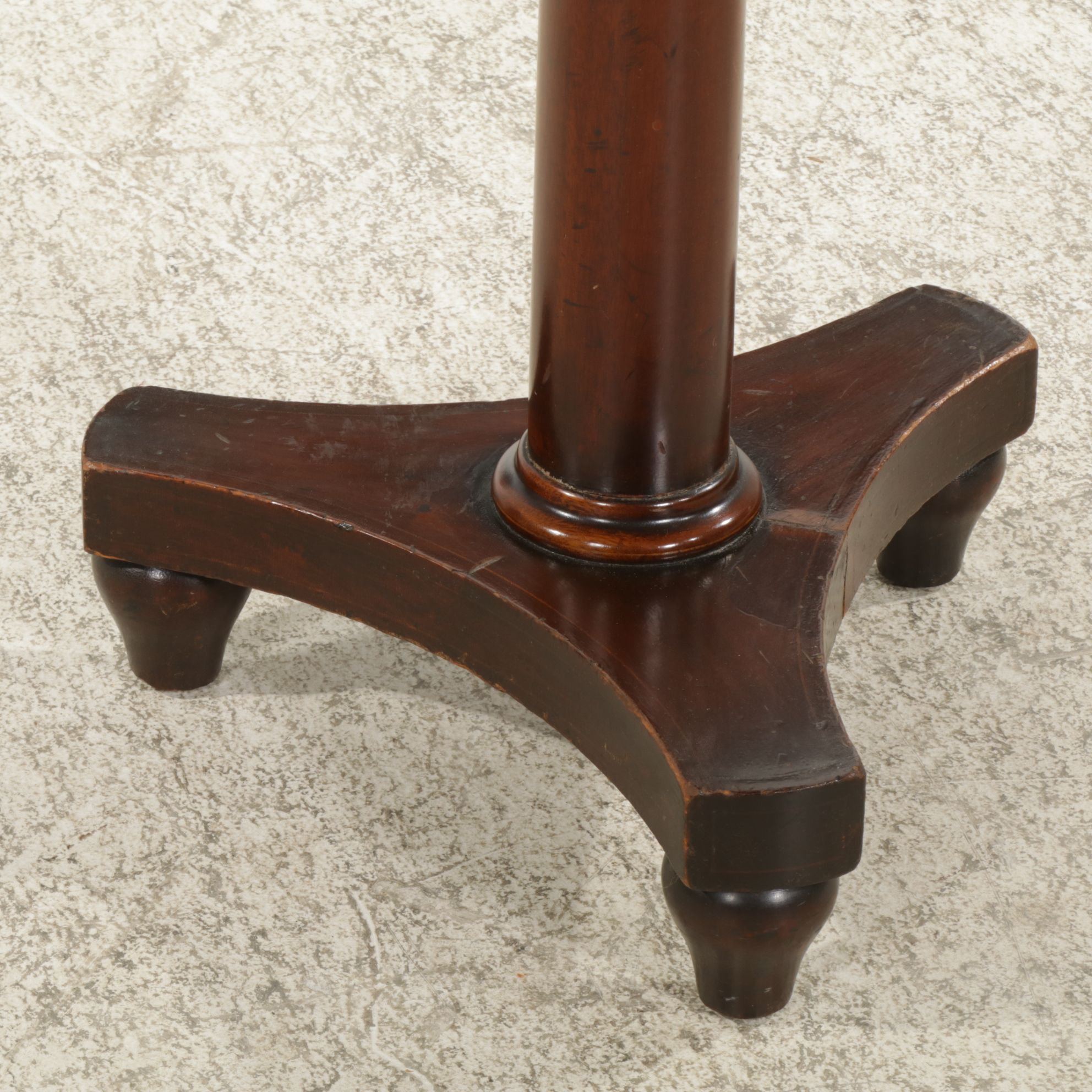 Biedermeier Style Mahogany Center Table with Marquetry Inlay