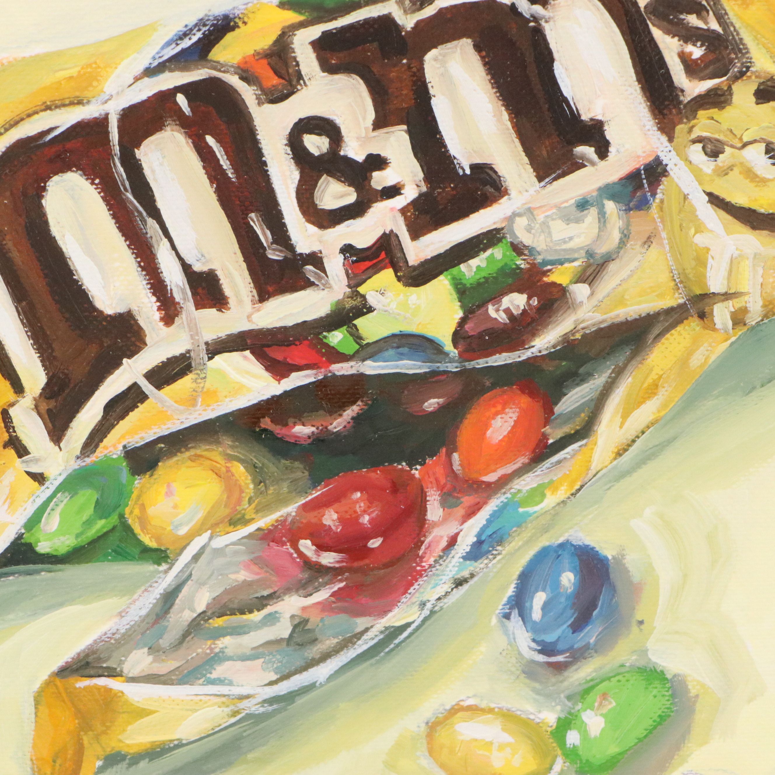 Brittany Presley Still Life Oil Painting of Peanut M&M's, 2026