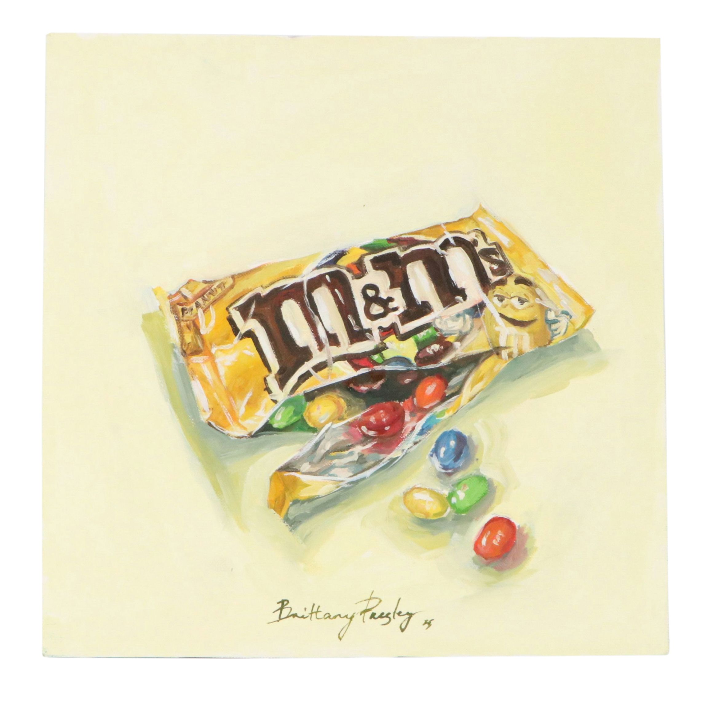 Brittany Presley Still Life Oil Painting of Peanut M&M's, 2026