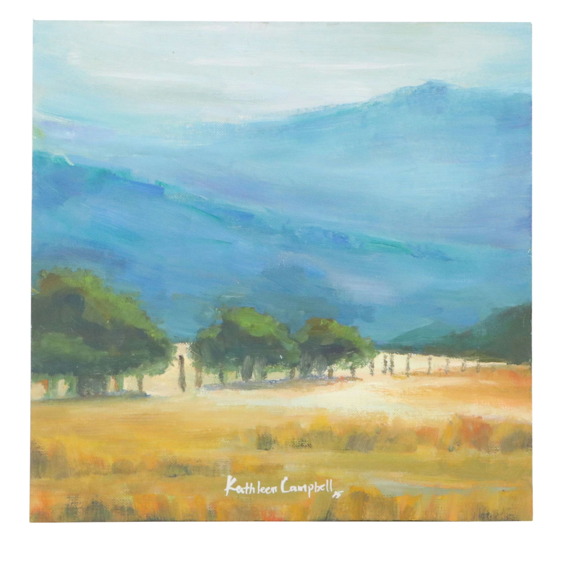 Kathleen Campbell Oil Painting of Mountain Landscape, 2025