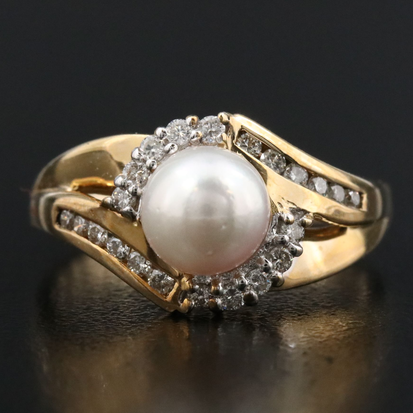 10K Pearl and Diamond Ring