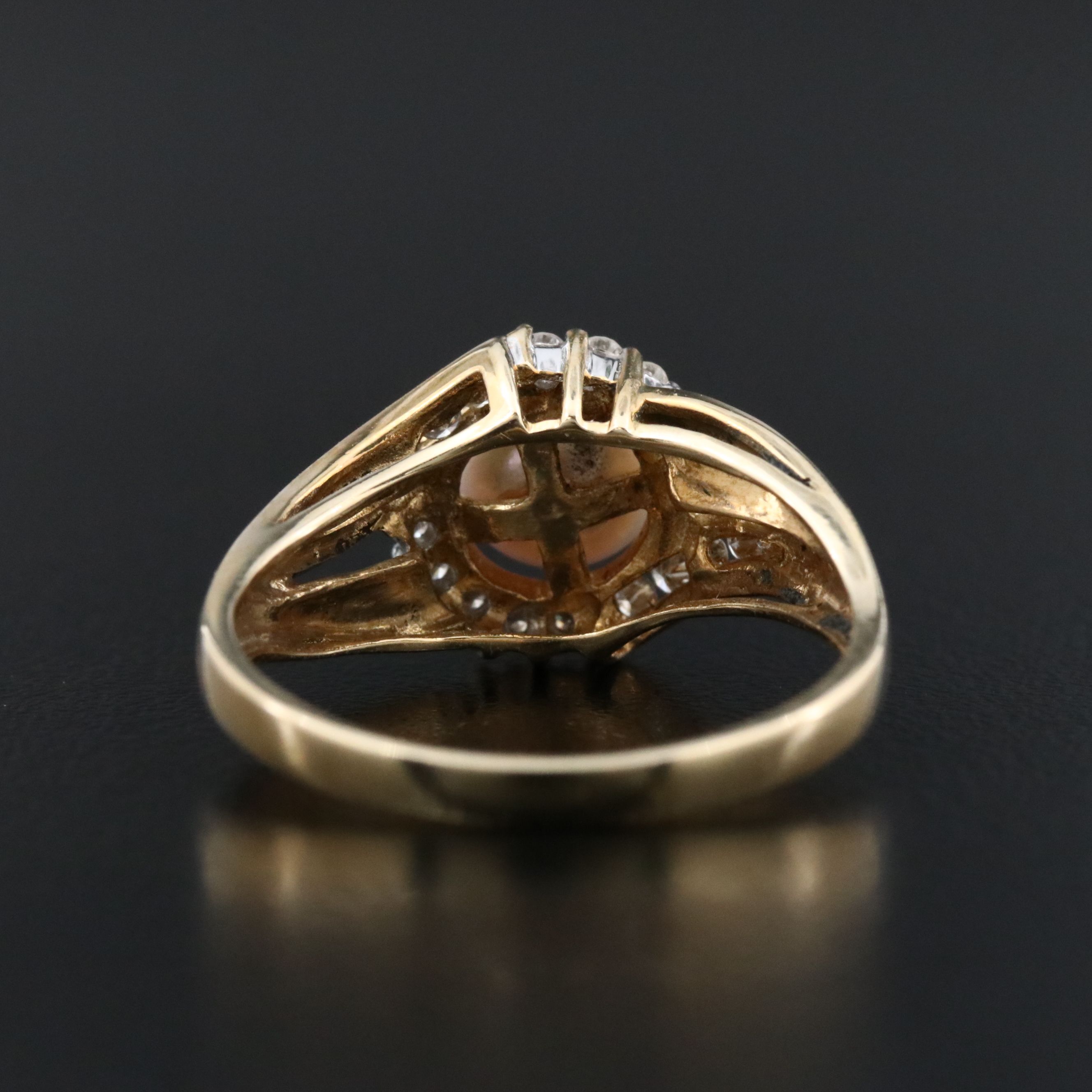 10K Pearl and Diamond Ring
