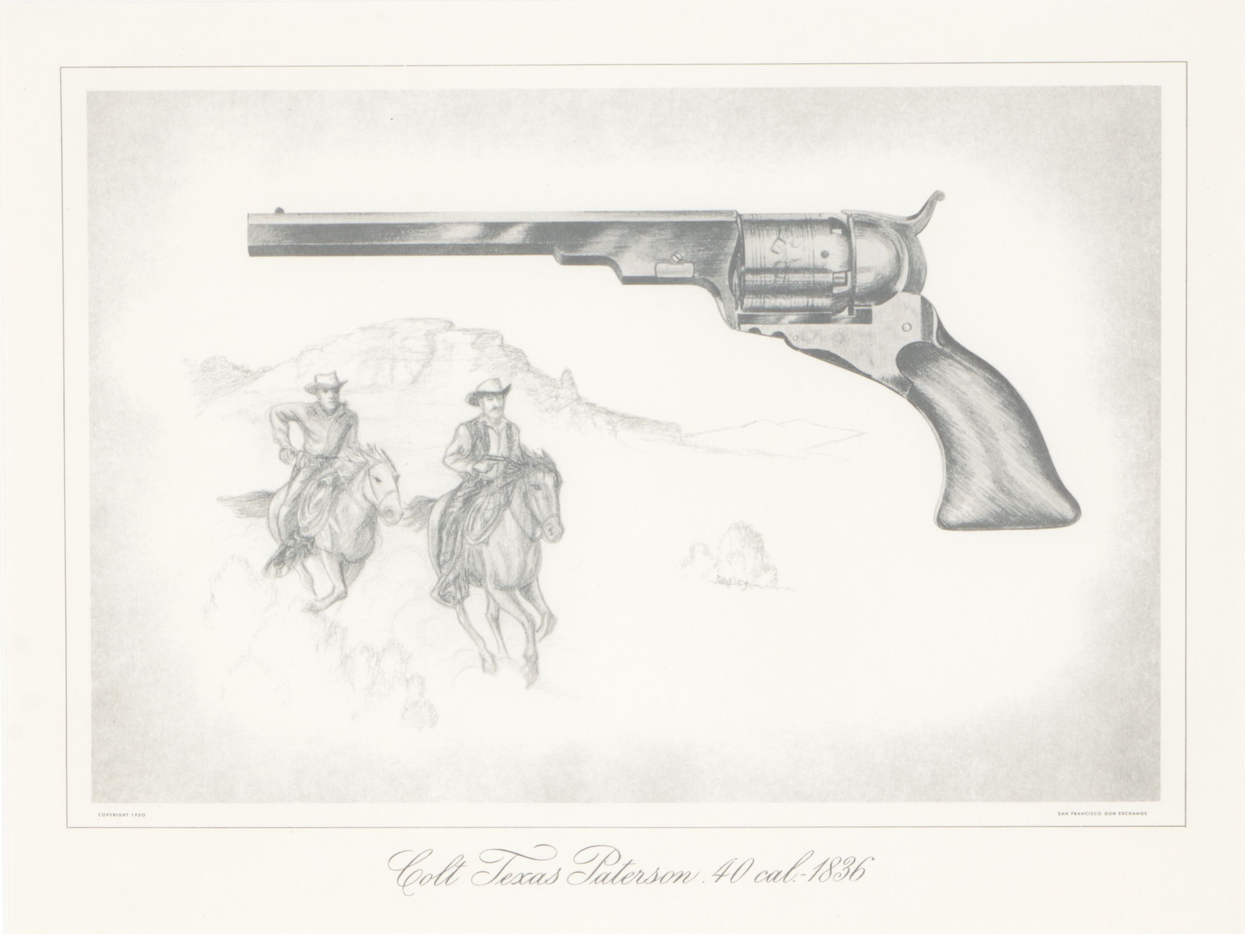 Giclée Collection of Colt Pistol Historical Prints, Late 20th Century
