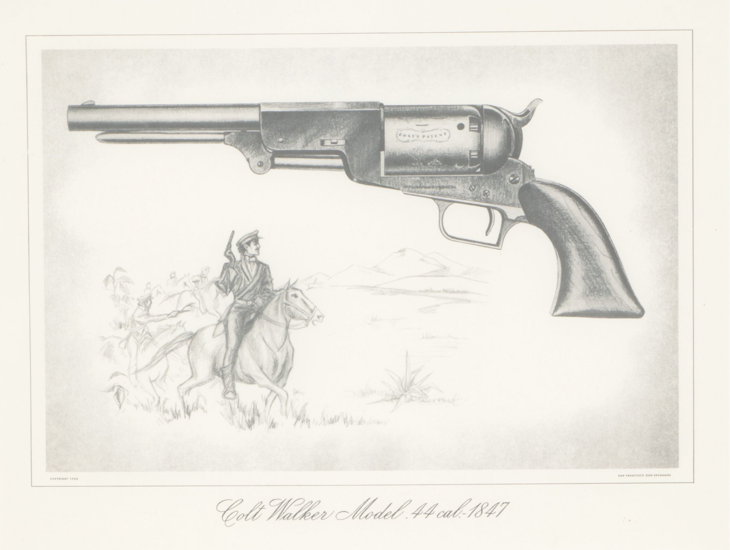 Giclée Collection of Colt Pistol Historical Prints, Late 20th Century