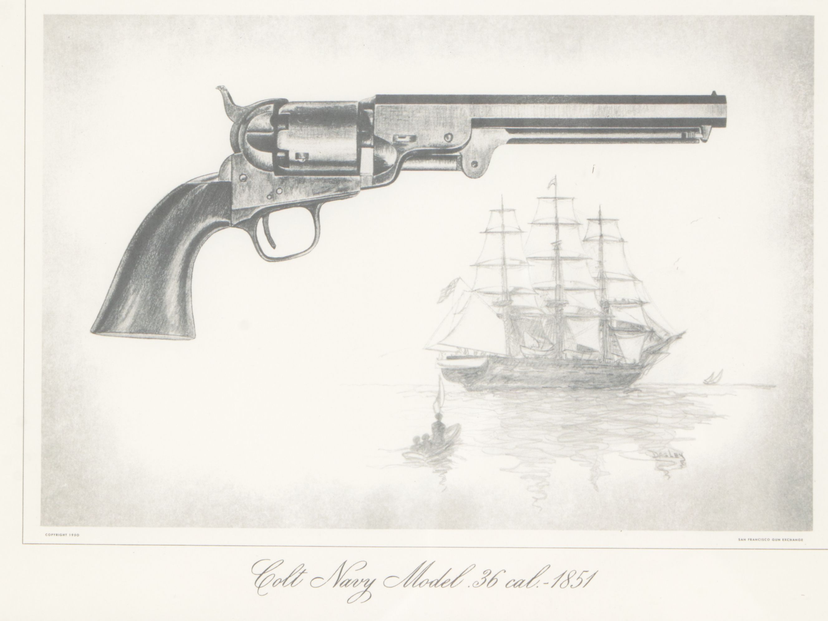 Giclée Collection of Colt Pistol Historical Prints, Late 20th Century