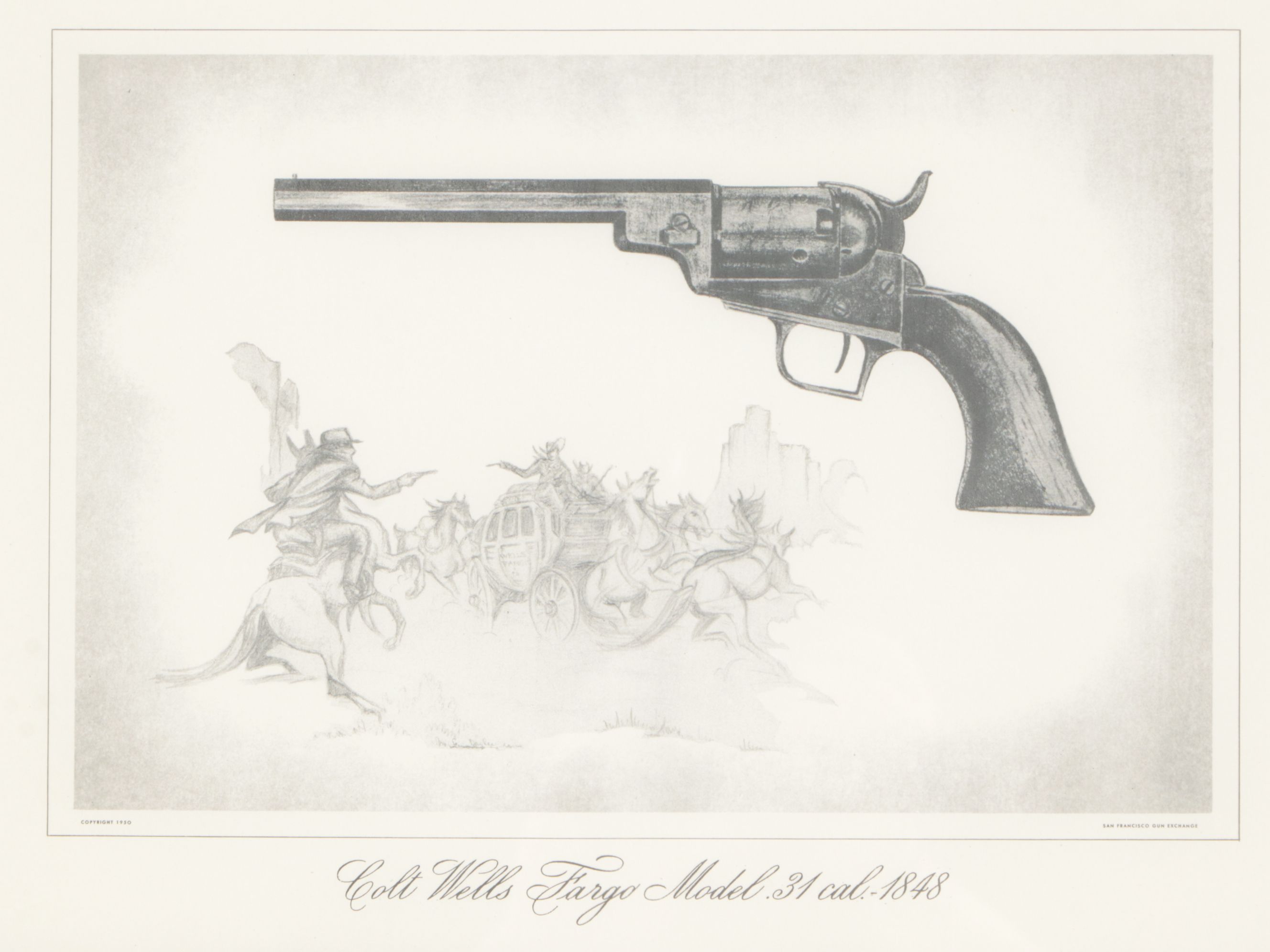 Giclée Collection of Colt Pistol Historical Prints, Late 20th Century