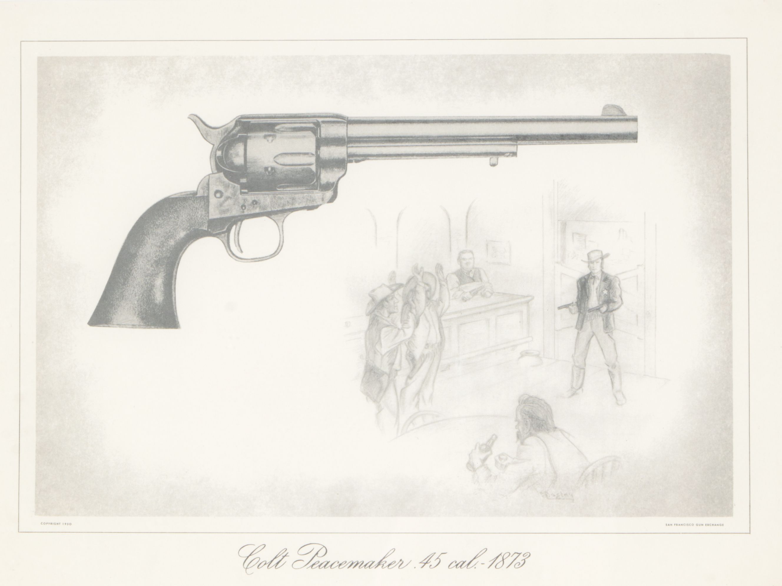 Giclée Collection of Colt Pistol Historical Prints, Late 20th Century