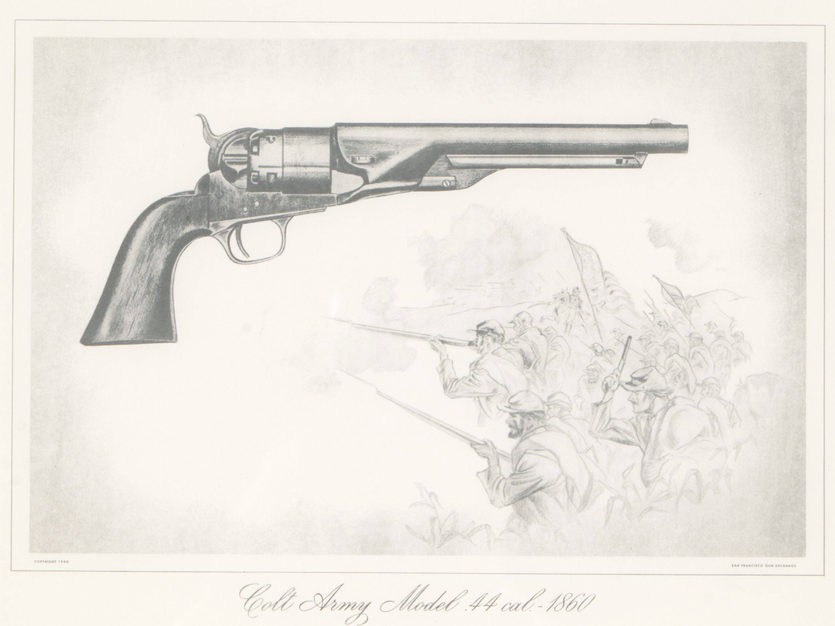 Giclée Collection of Colt Pistol Historical Prints, Late 20th Century