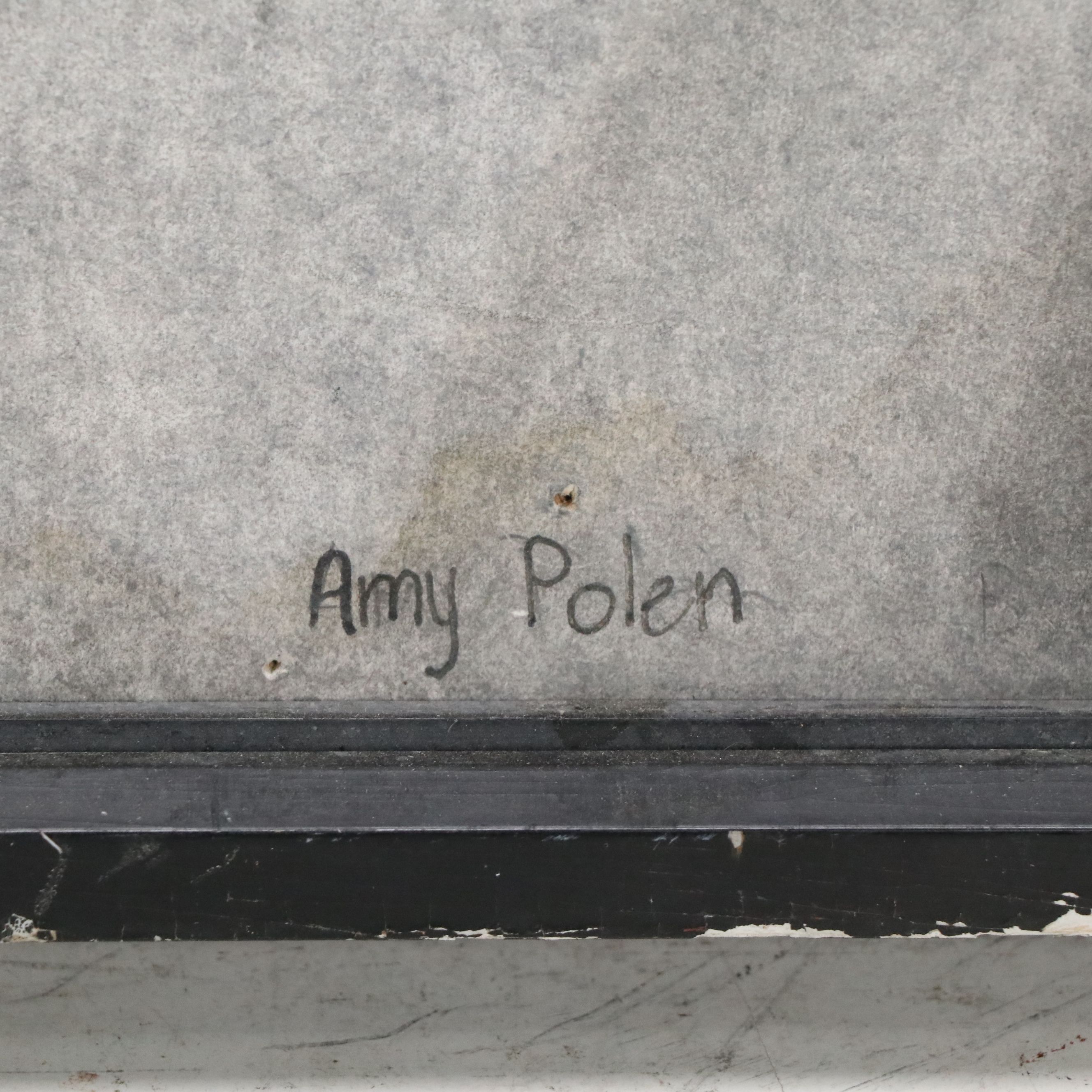 Amy Polen Charcoal Portrait Drawing of Woman, Mid to Late 20th Century