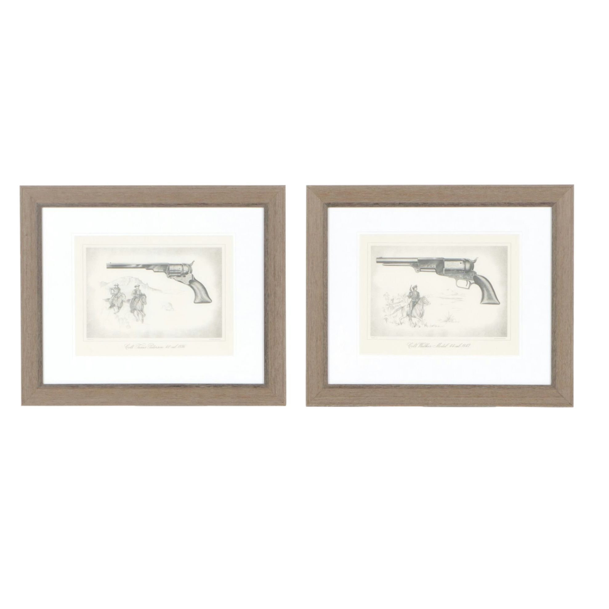 Giclée Collection of Colt Pistol Historical Prints, Late 20th Century