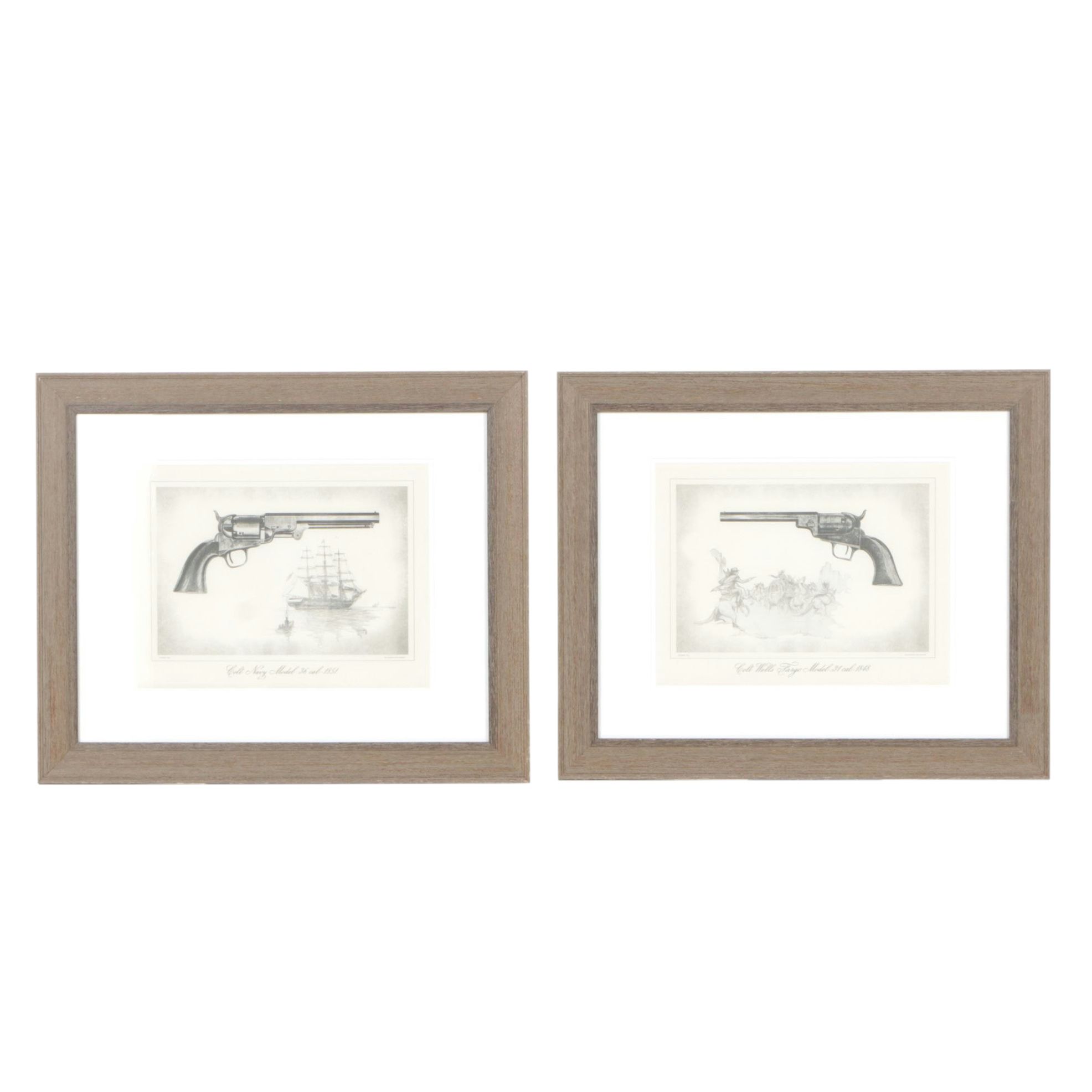 Giclée Collection of Colt Pistol Historical Prints, Late 20th Century