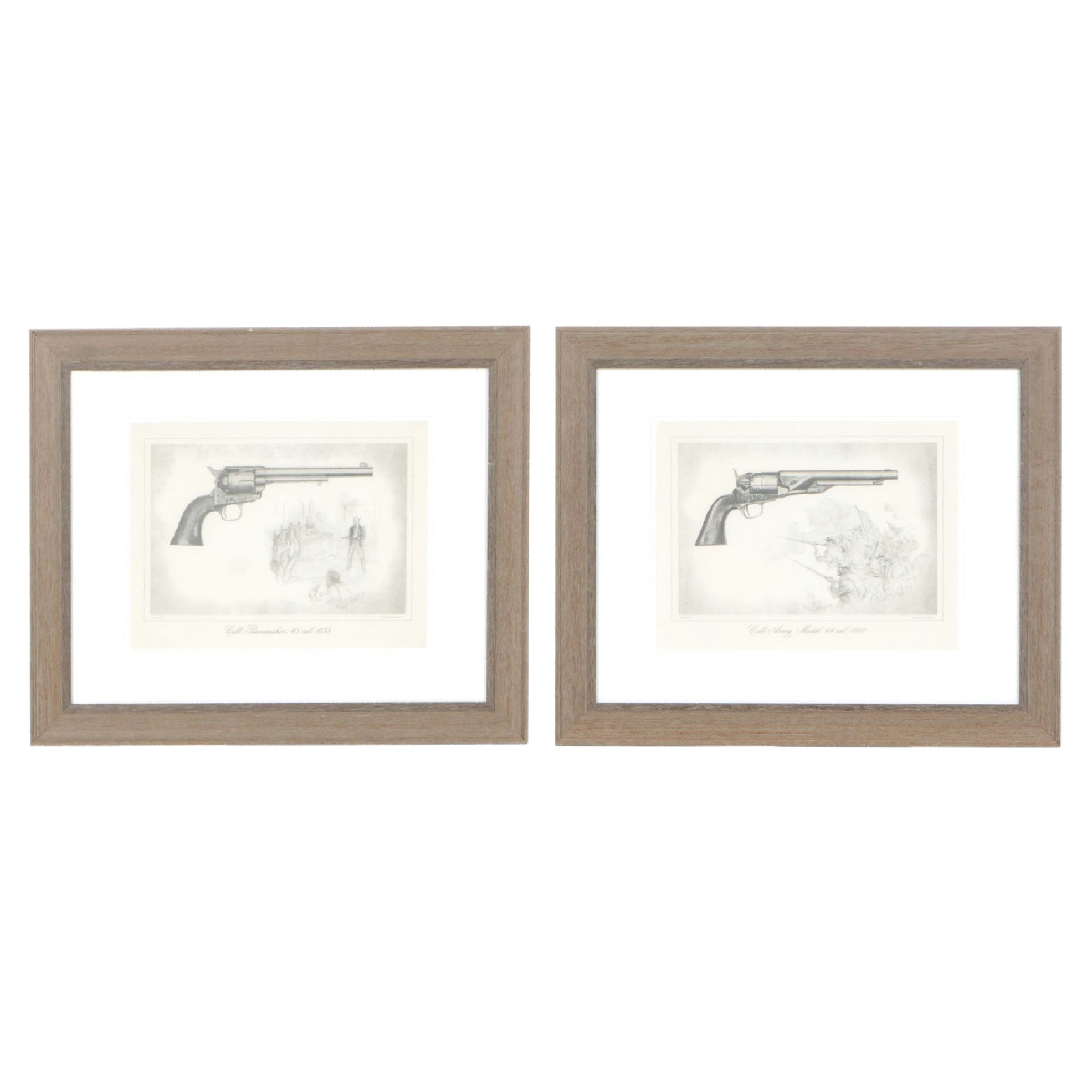 Giclée Collection of Colt Pistol Historical Prints, Late 20th Century