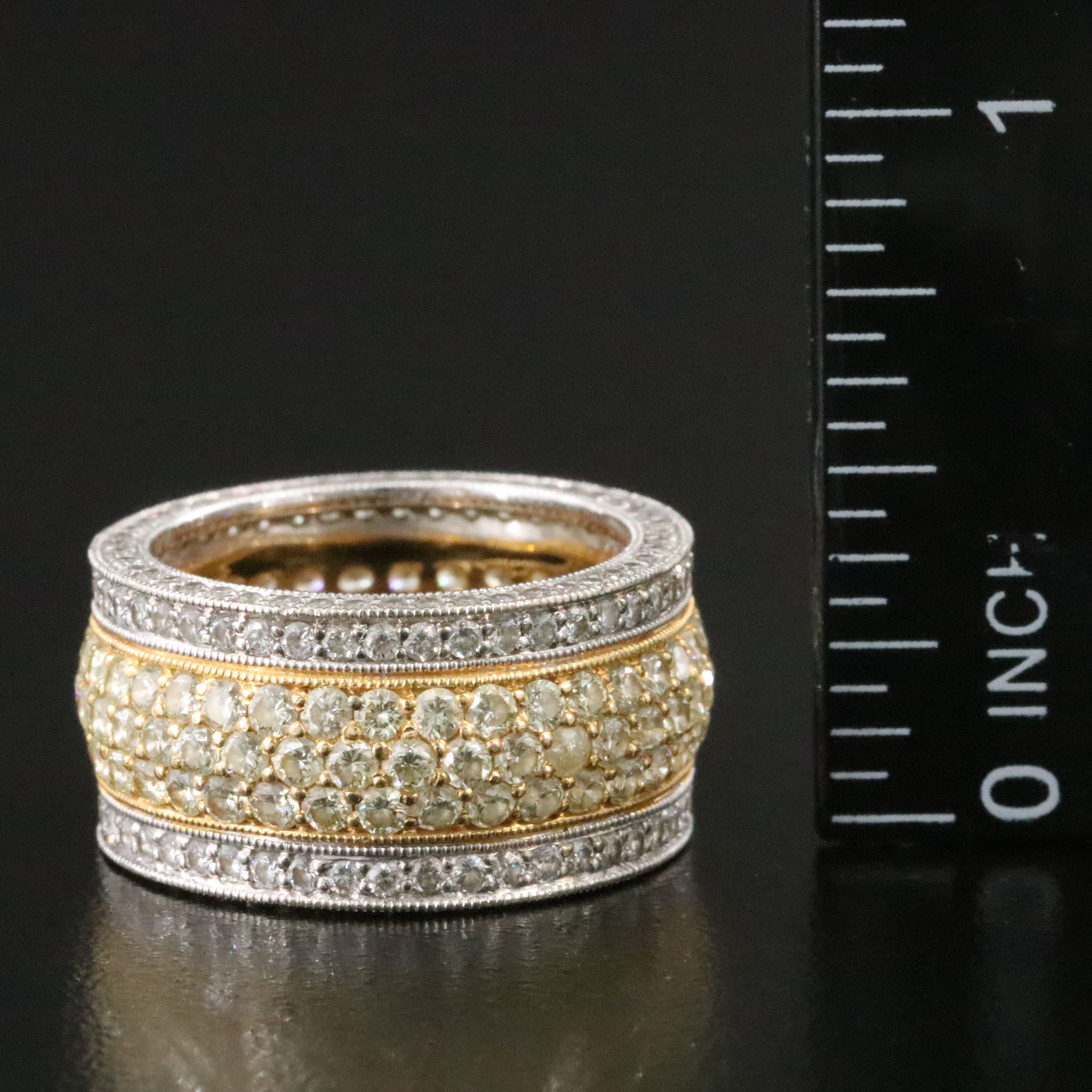 18K 4.49 CTW Diamond Wide Eternity Band