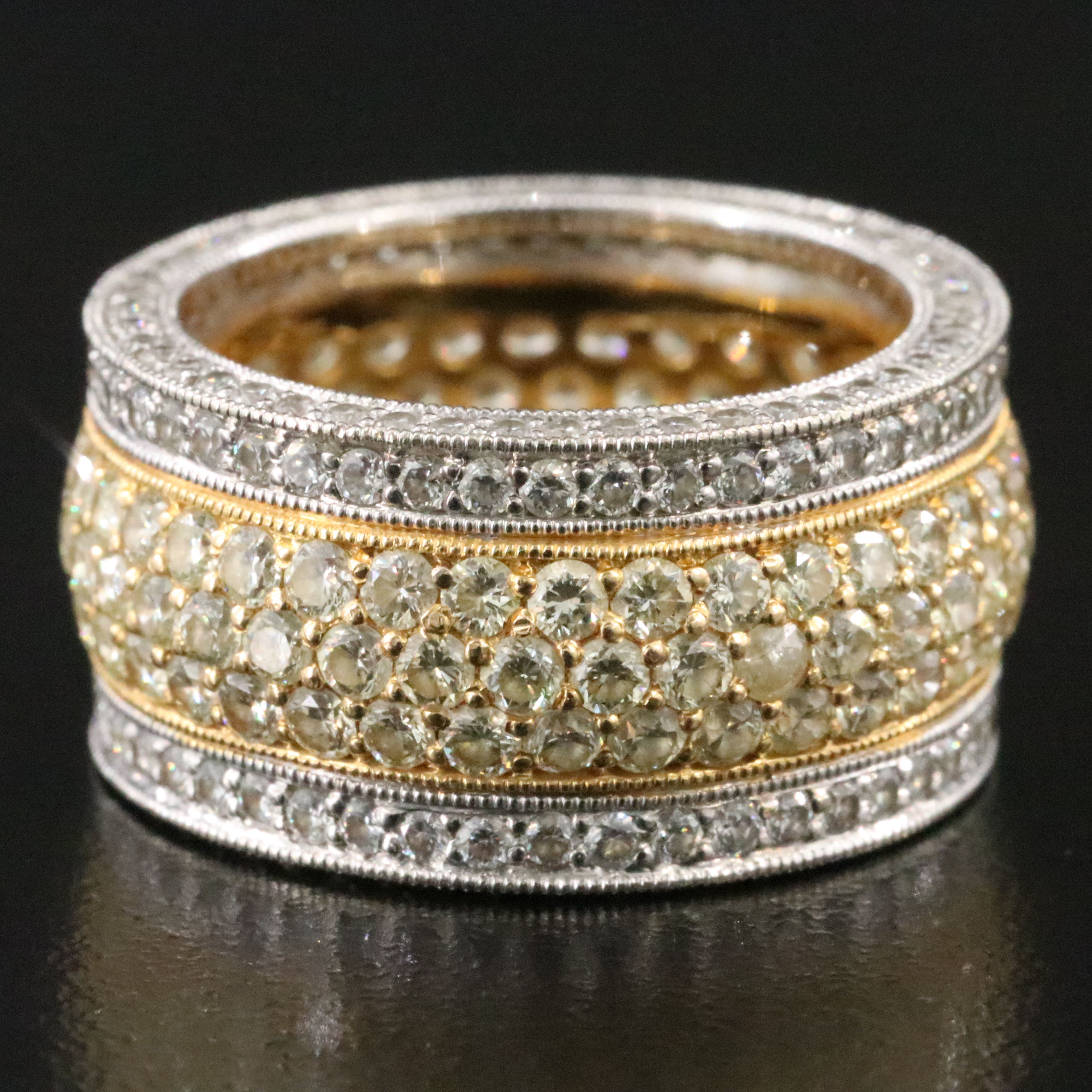 18K 4.49 CTW Diamond Wide Eternity Band