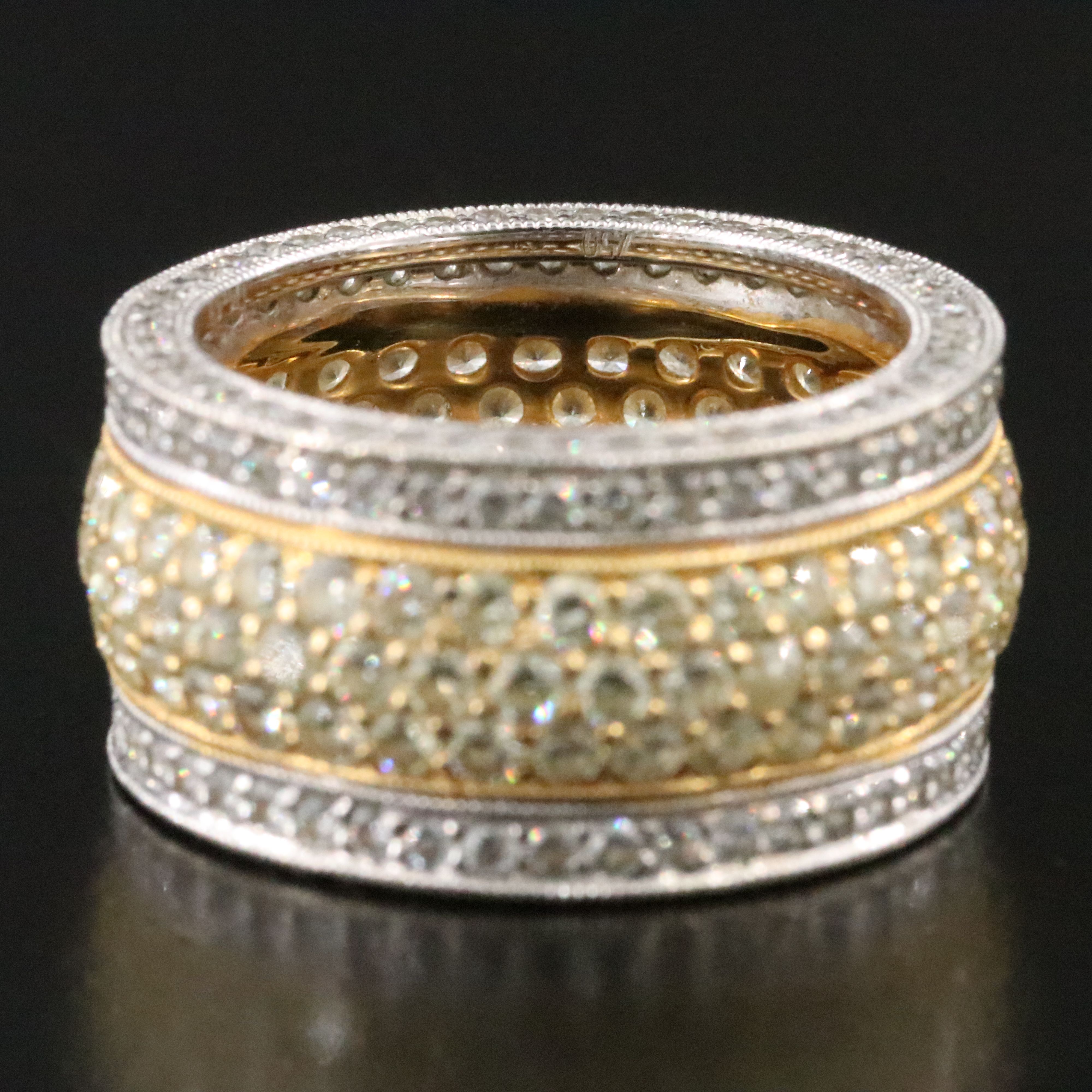 18K 4.49 CTW Diamond Wide Eternity Band