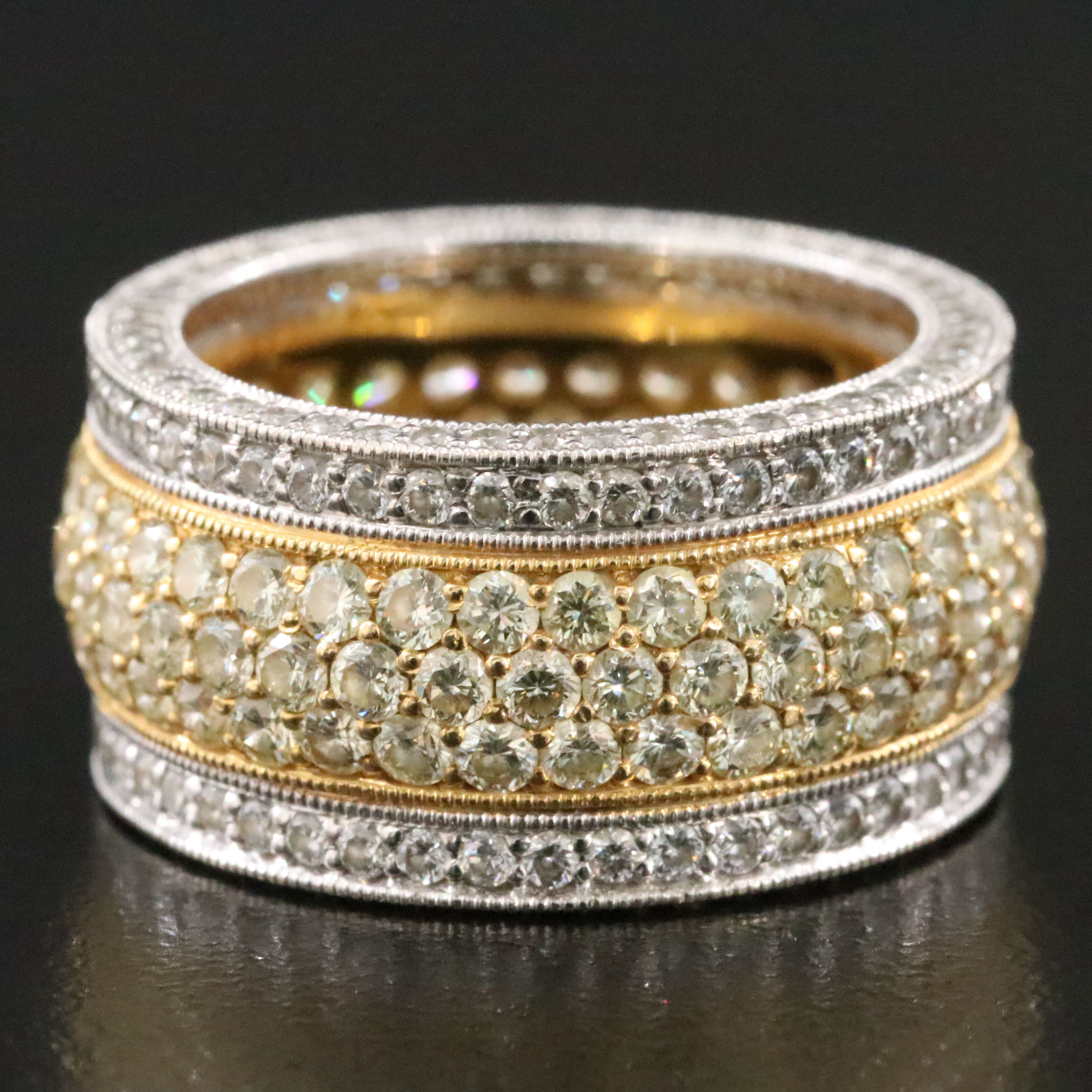 18K 4.49 CTW Diamond Wide Eternity Band