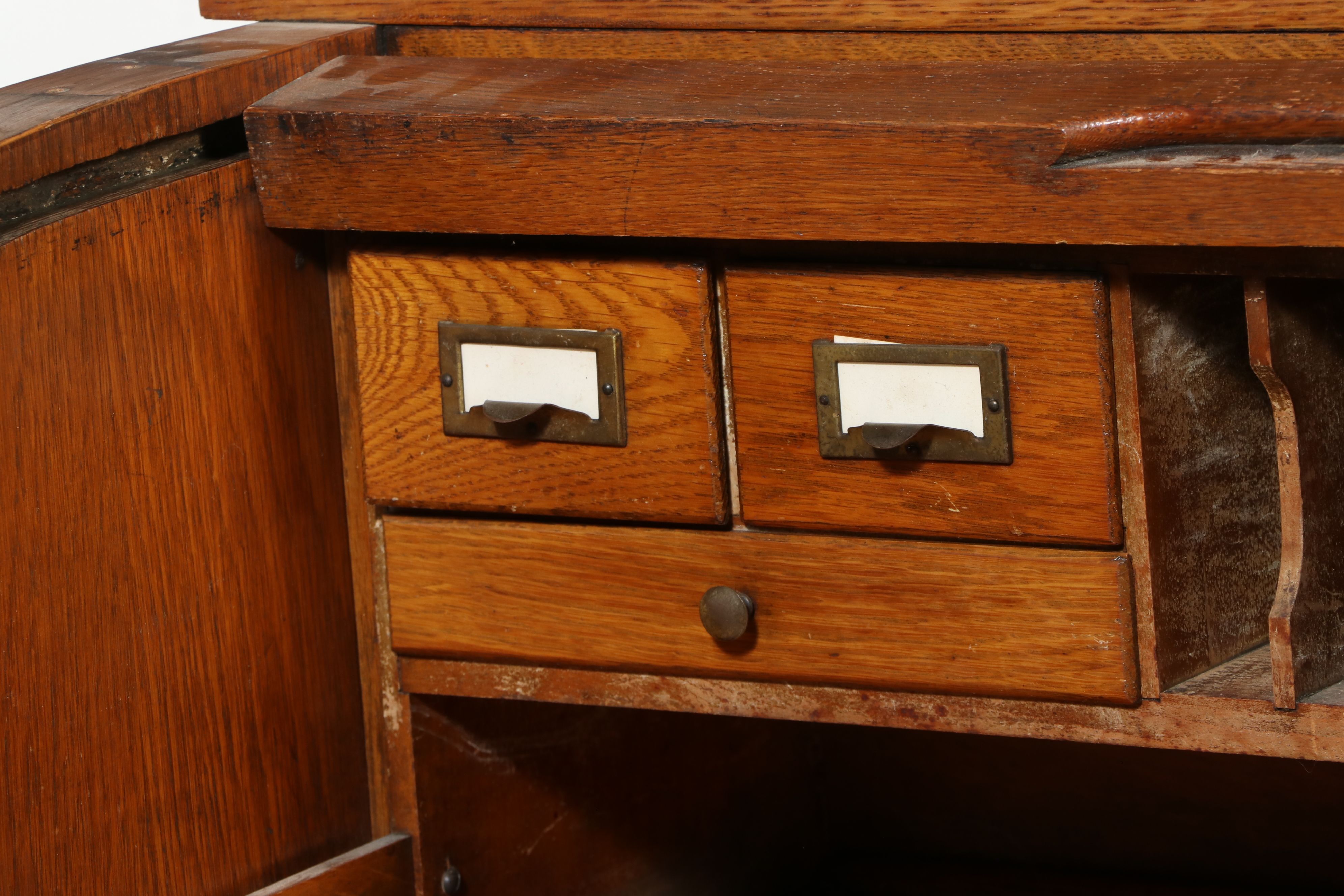 Hoosier Manufacturing Co. Oak Roll-Top Desk, Early 20th Century
