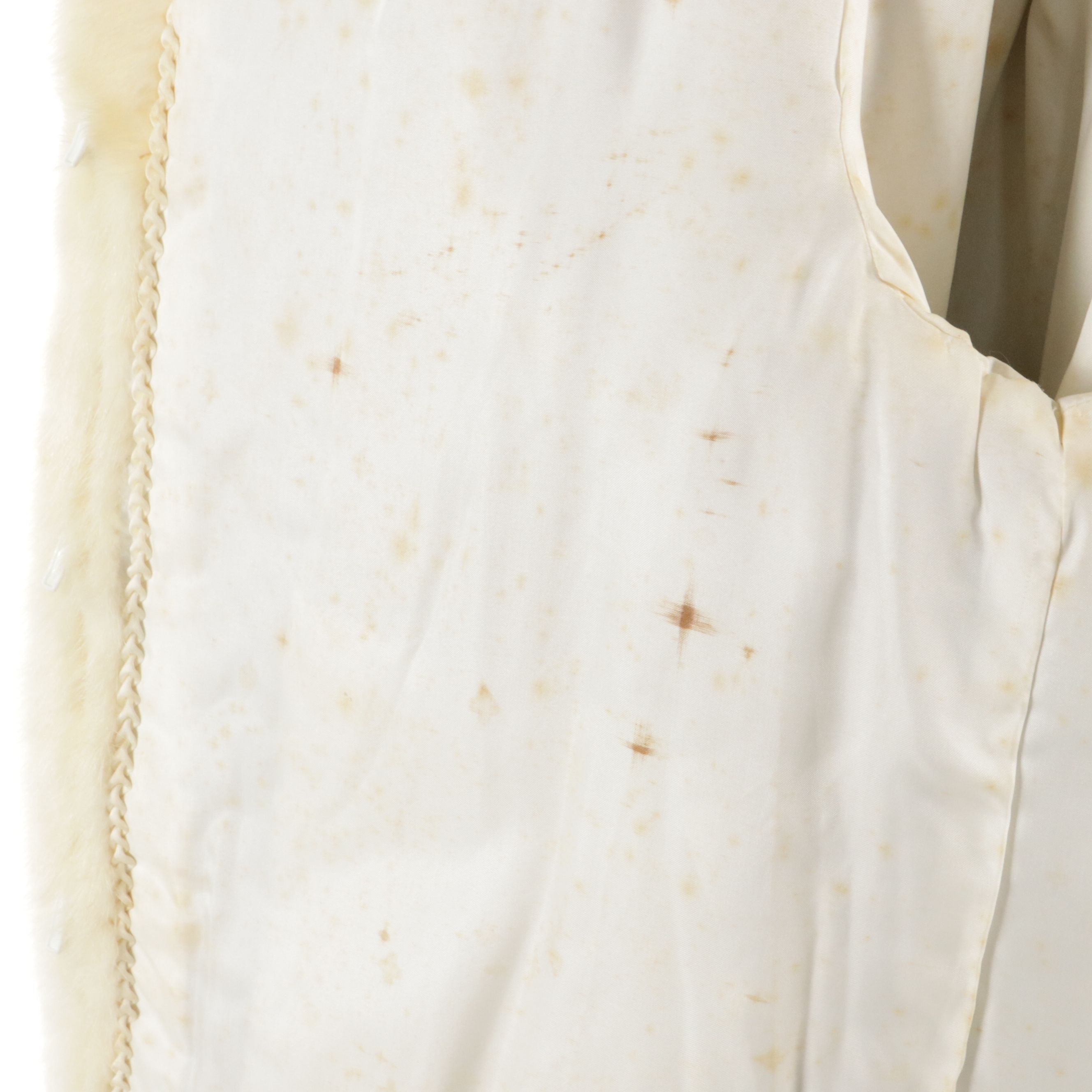 Henig Furs Chevron White Rabbit and Leather Jacket