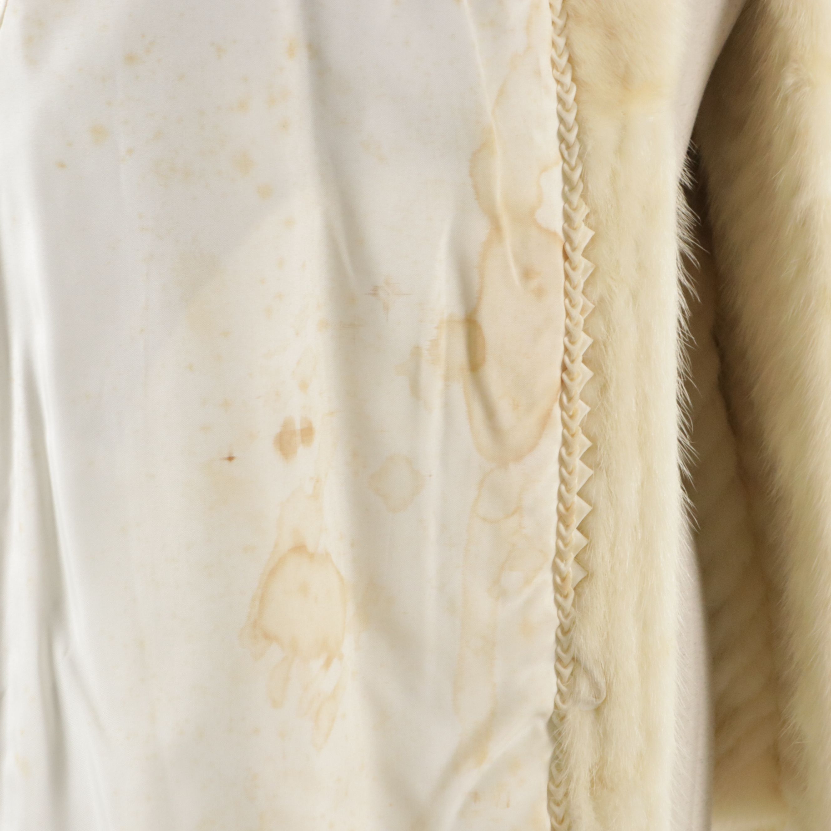 Henig Furs Chevron White Rabbit and Leather Jacket