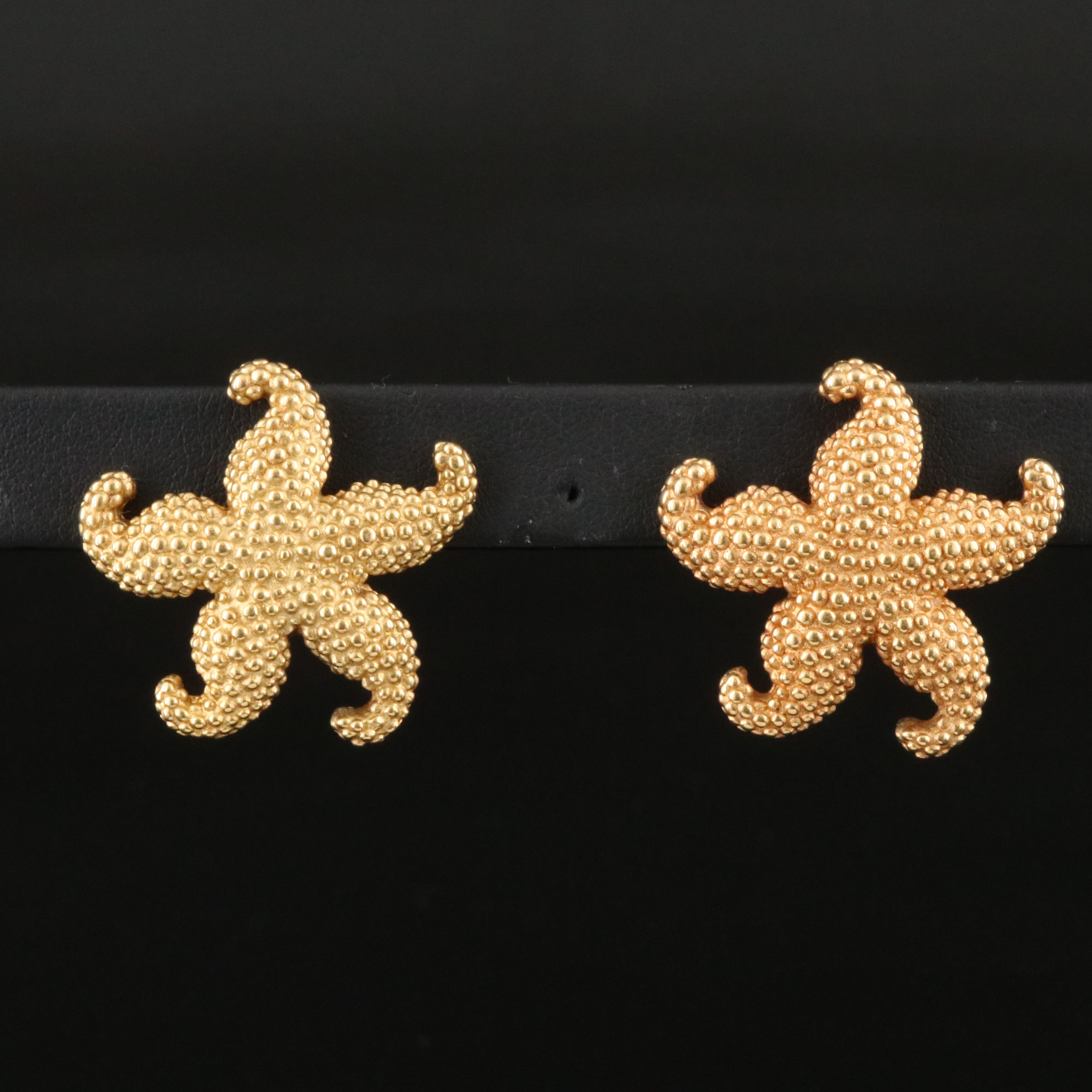 14K Electroformed Starfish Earrings