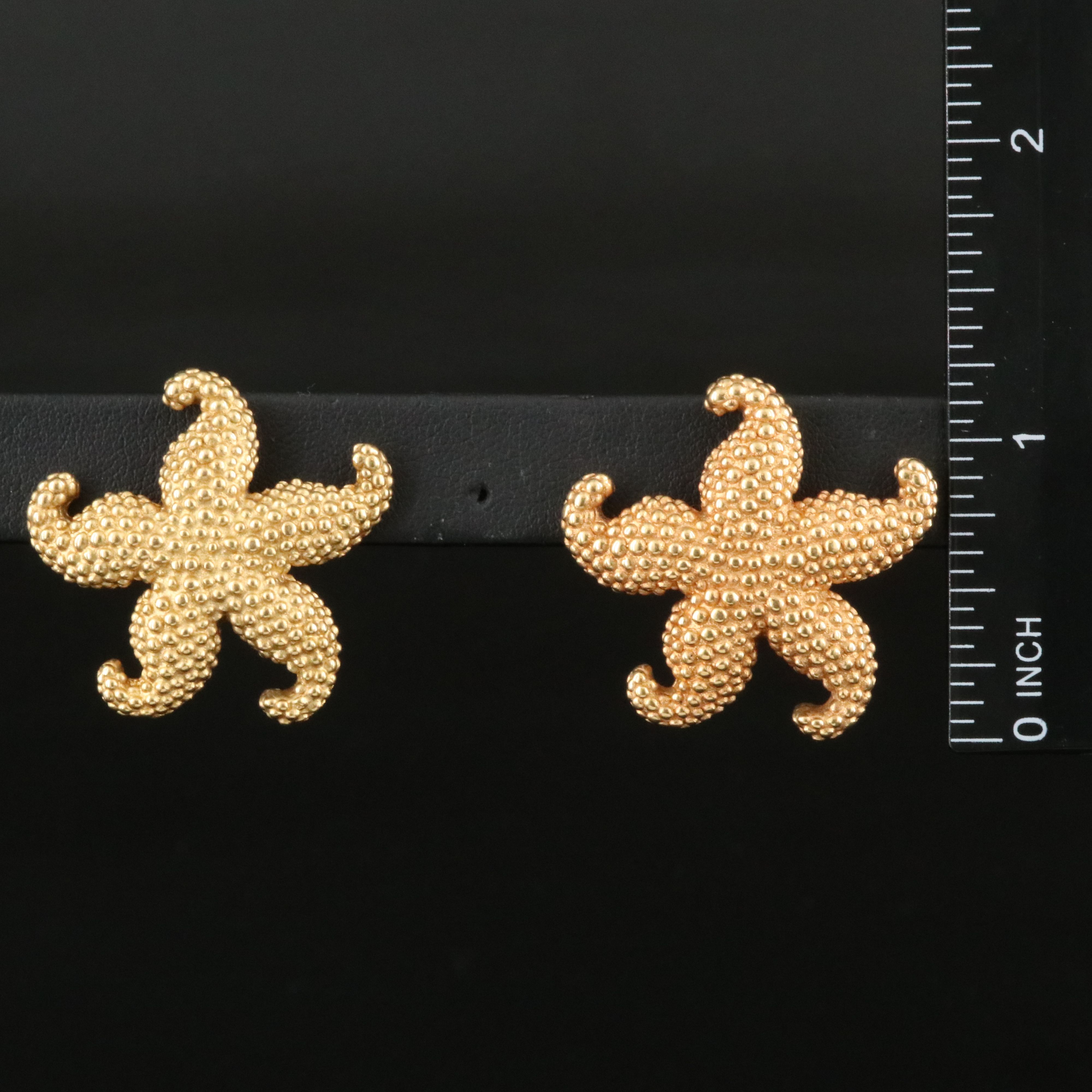14K Electroformed Starfish Earrings