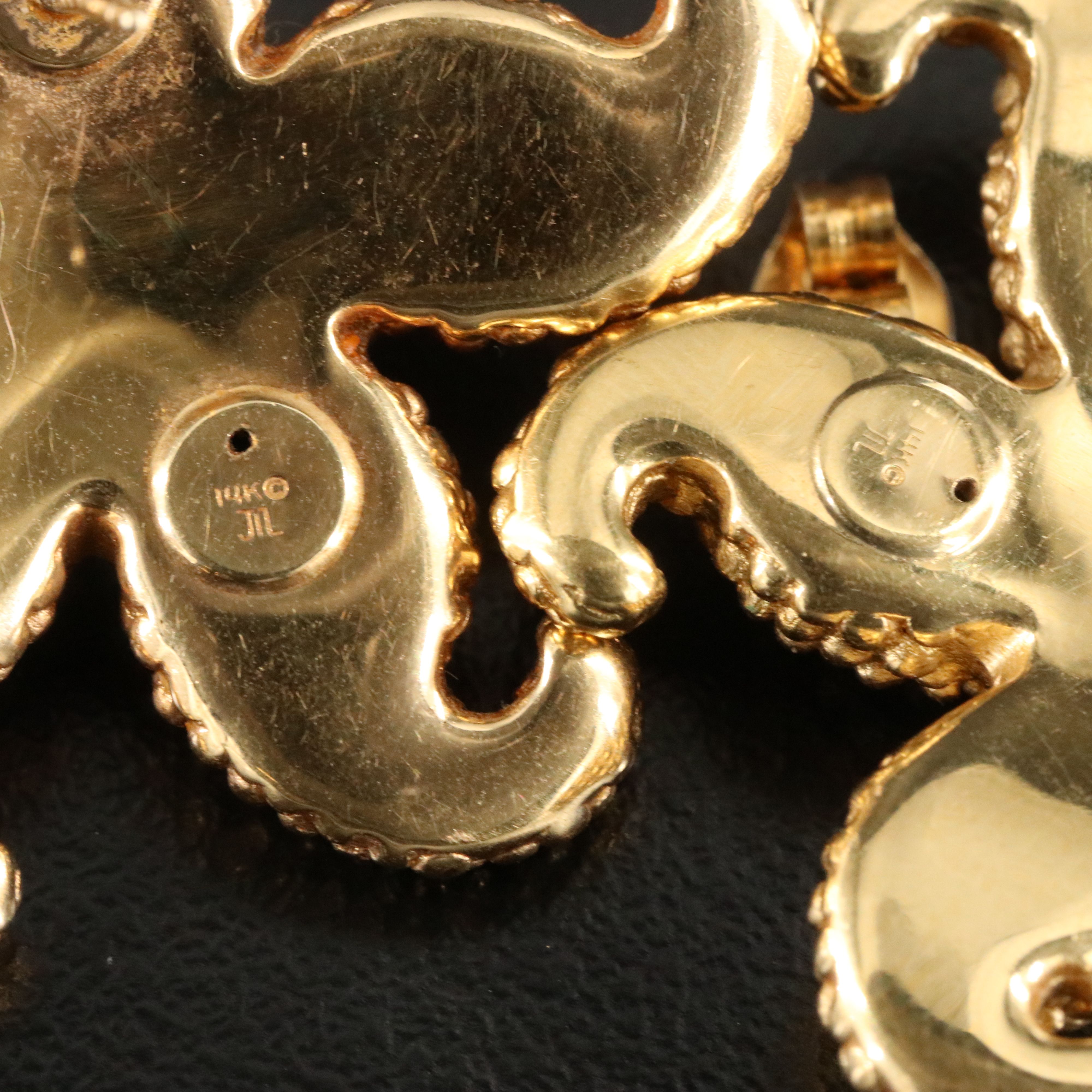 14K Electroformed Starfish Earrings