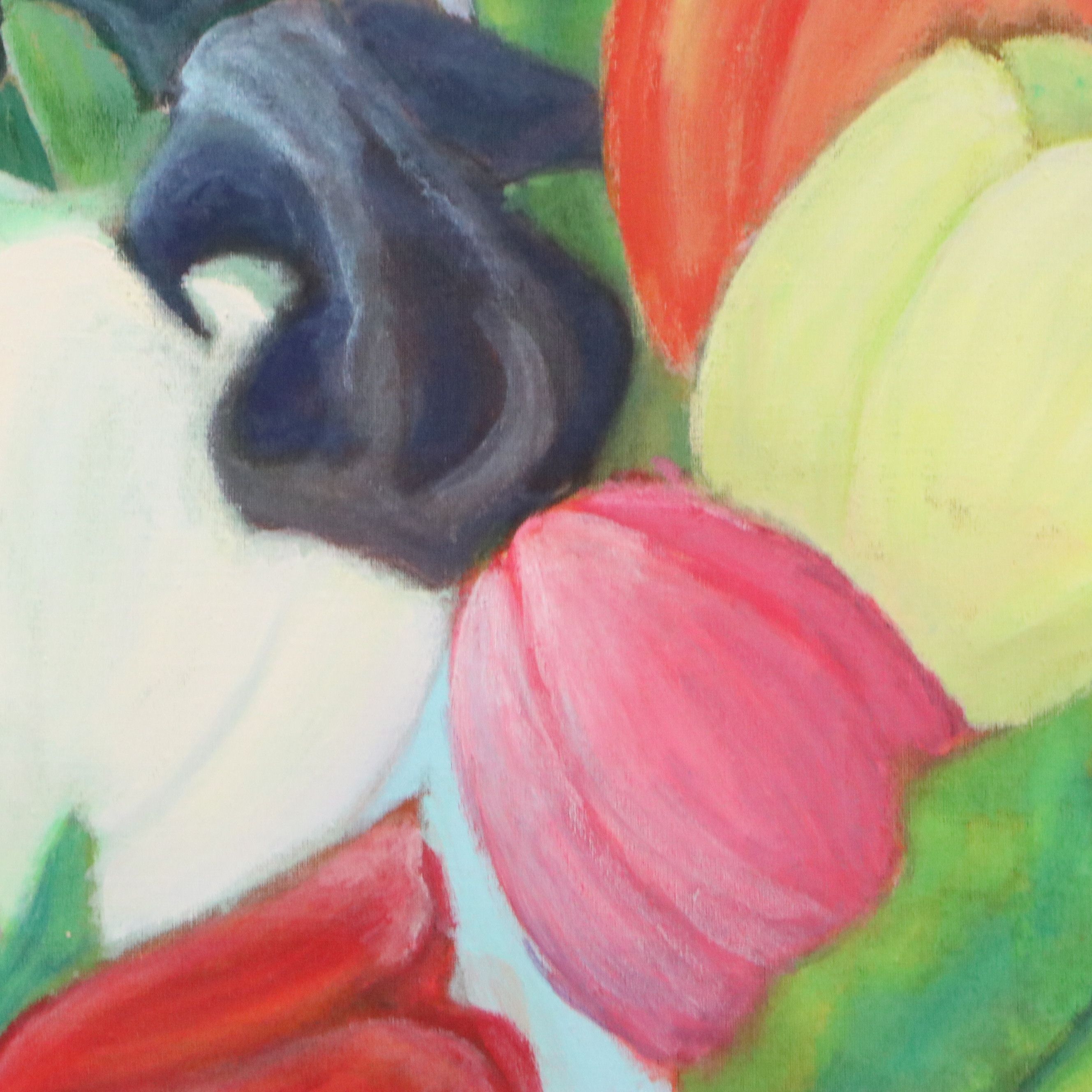 Fauvist Oil Painting of Spring Flowers, 21st Century