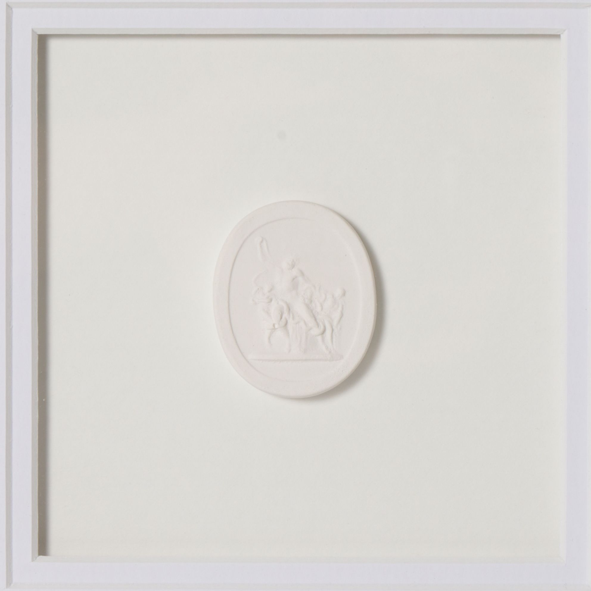 Italian Neoclassical Style Plaster Bas-Relief Intaglios Featuring Male Portraits