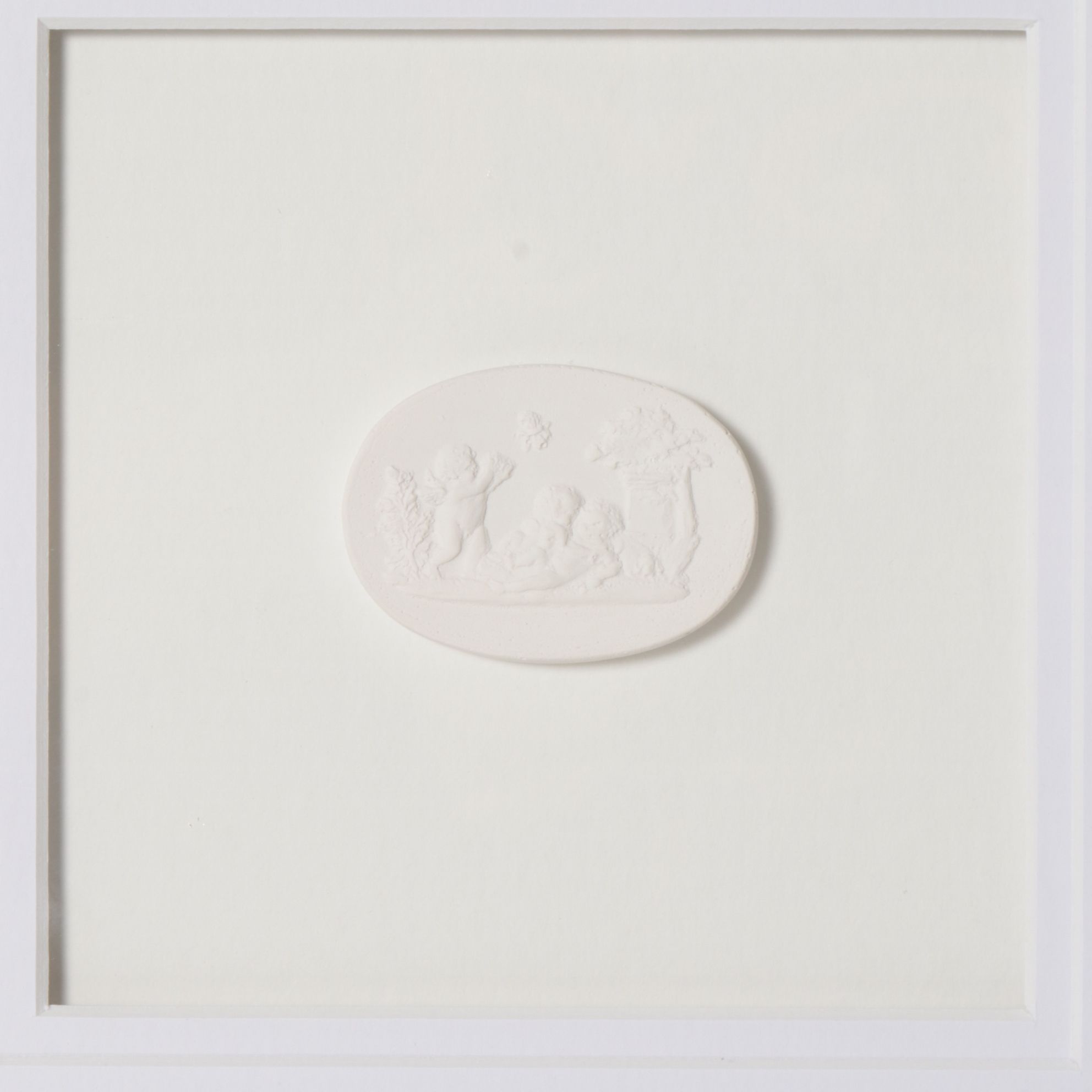 Italian Neoclassical Style Plaster Bas-Relief Intaglios Featuring Male Portraits
