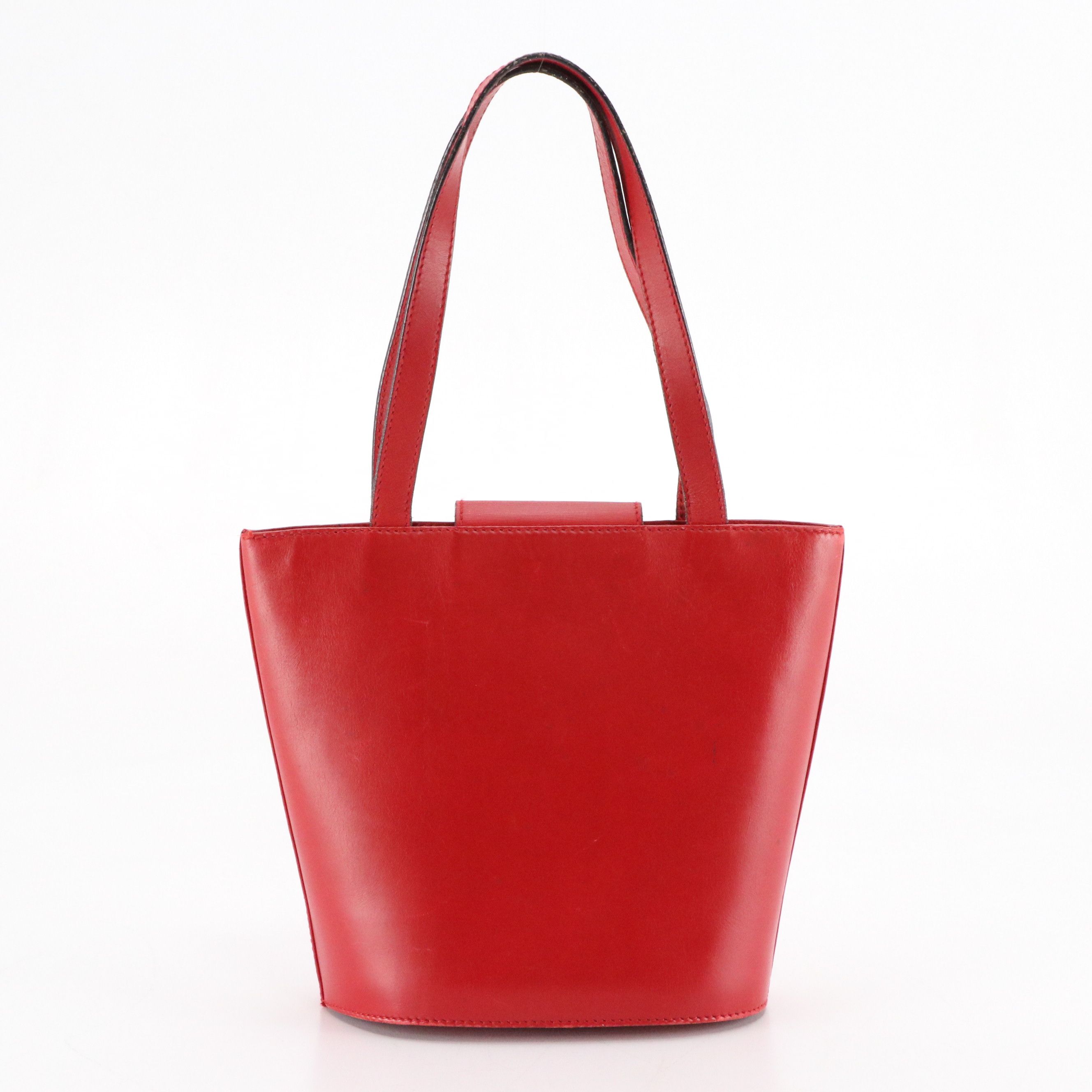 Salvatore Ferragamo Small Bucket Bag in Shoe Studded Red Leather