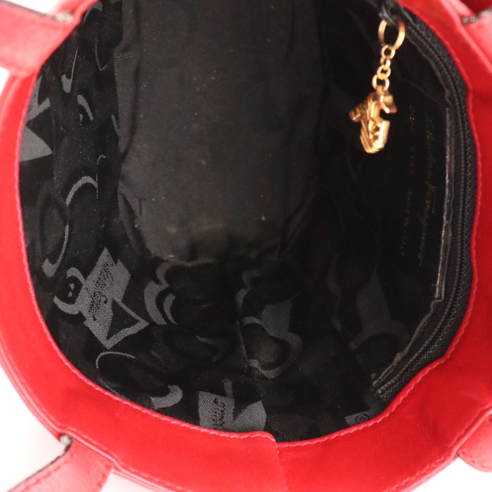 Salvatore Ferragamo Small Bucket Bag in Shoe Studded Red Leather