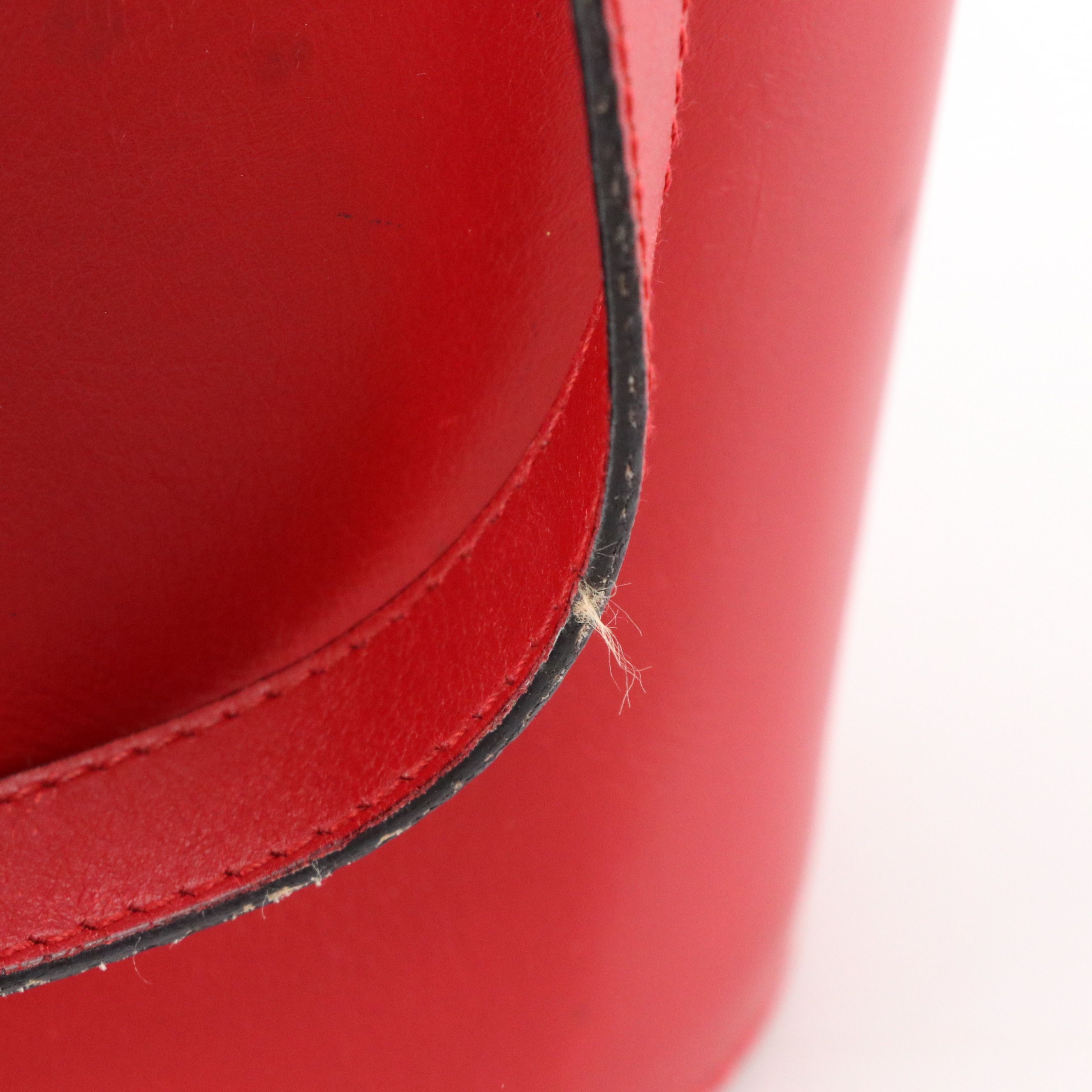 Salvatore Ferragamo Small Bucket Bag in Shoe Studded Red Leather