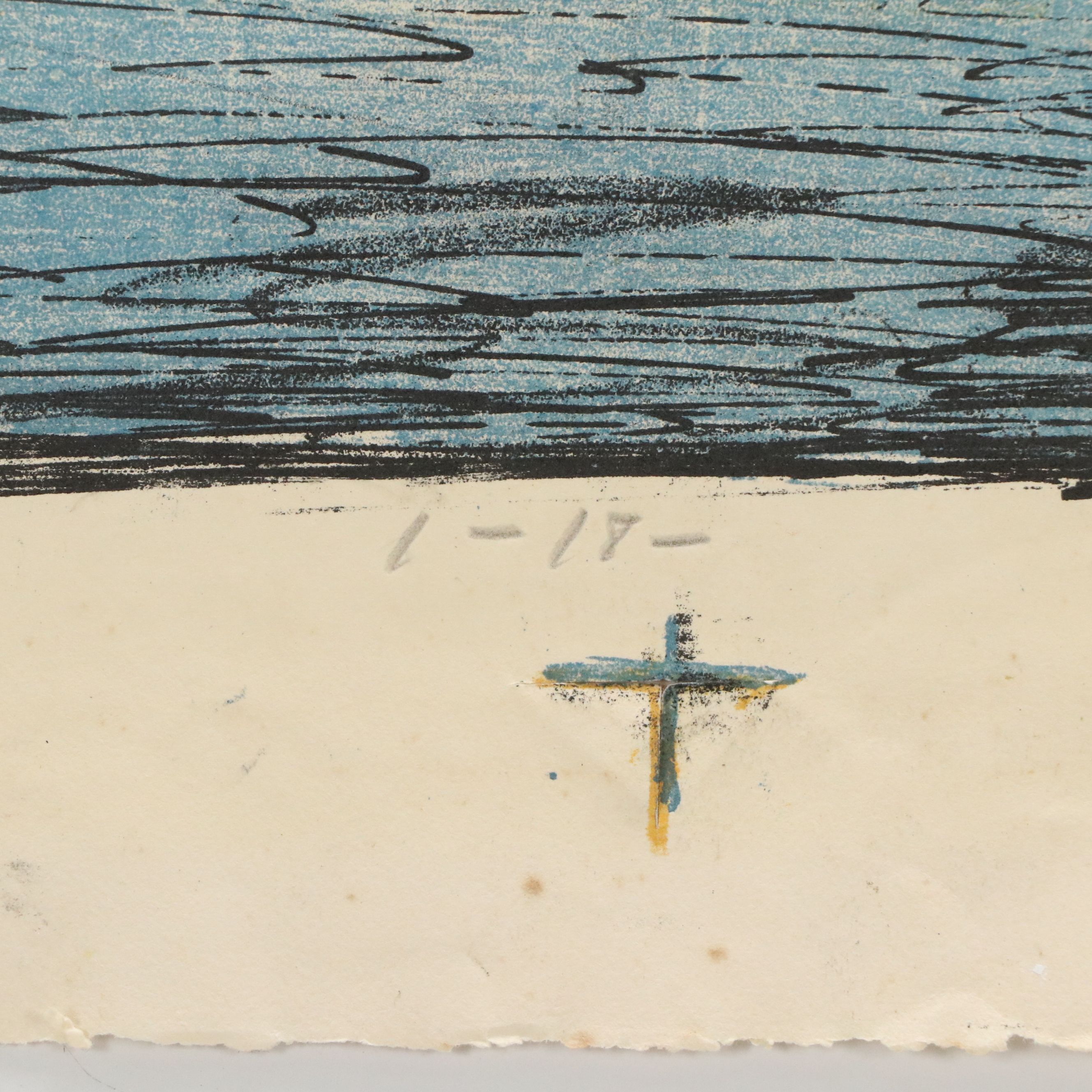 W. Prius Color Lithograph "City Lights," Late 20th Century