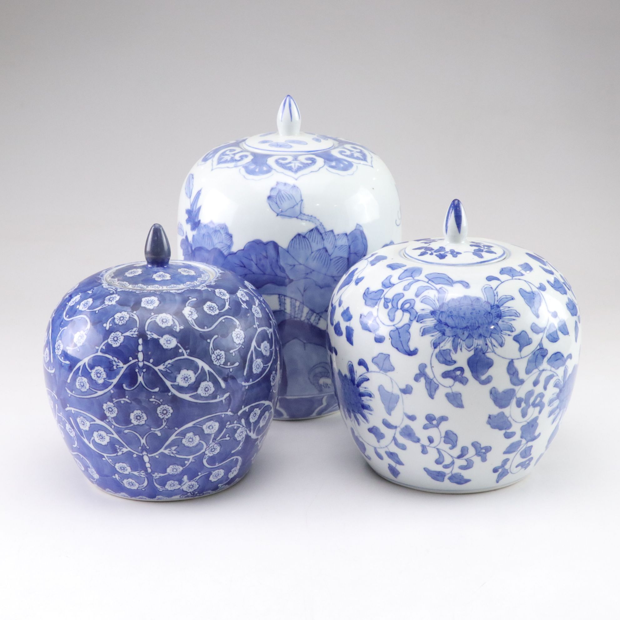 Chinese Blue and White Porcelain Melon Jars