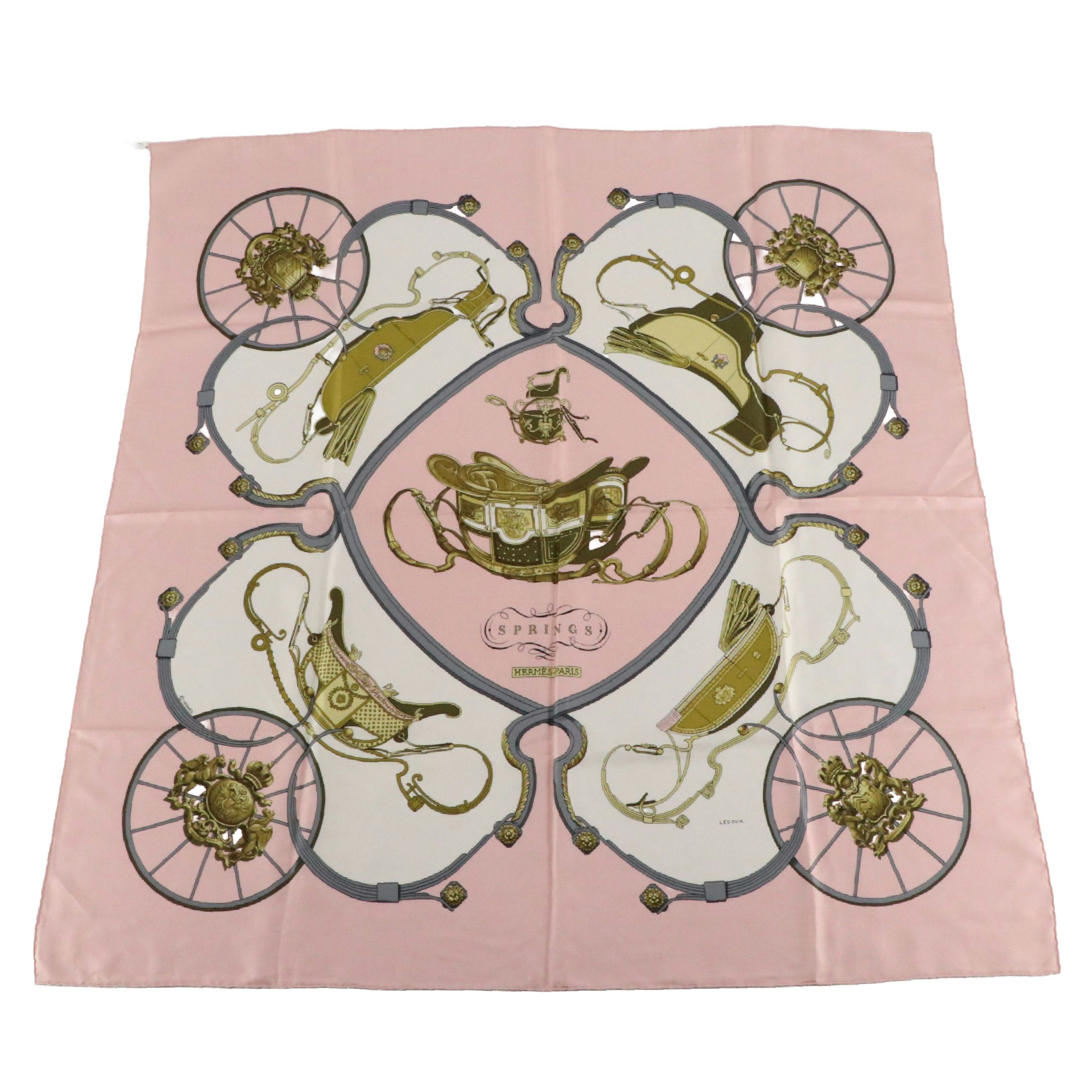 Hermès "Springs" Silk Twill Scarf 90