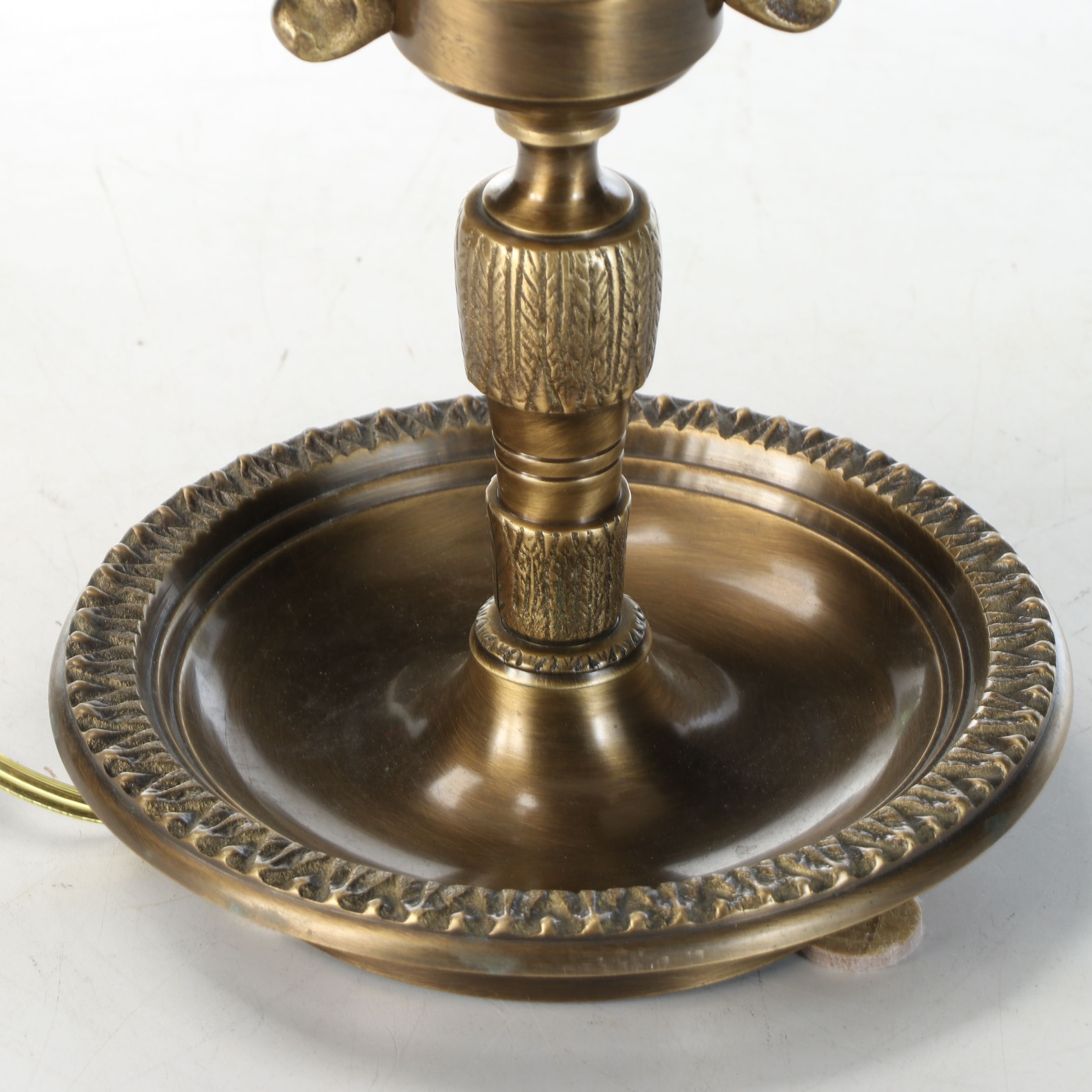 Neoclassical Bouillotte Brass Table Lamp with Black Paper Shade