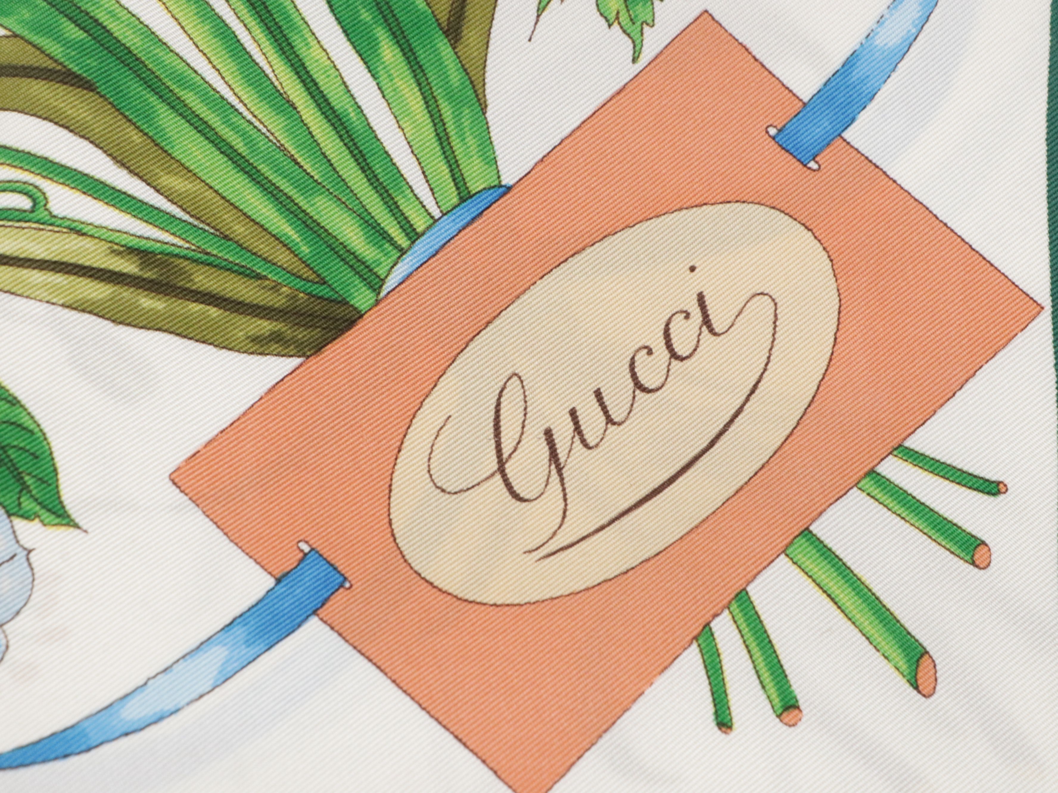 Gucci Nosegay Pattern Scarf 90 in Silk Twill with Retail Sleeve